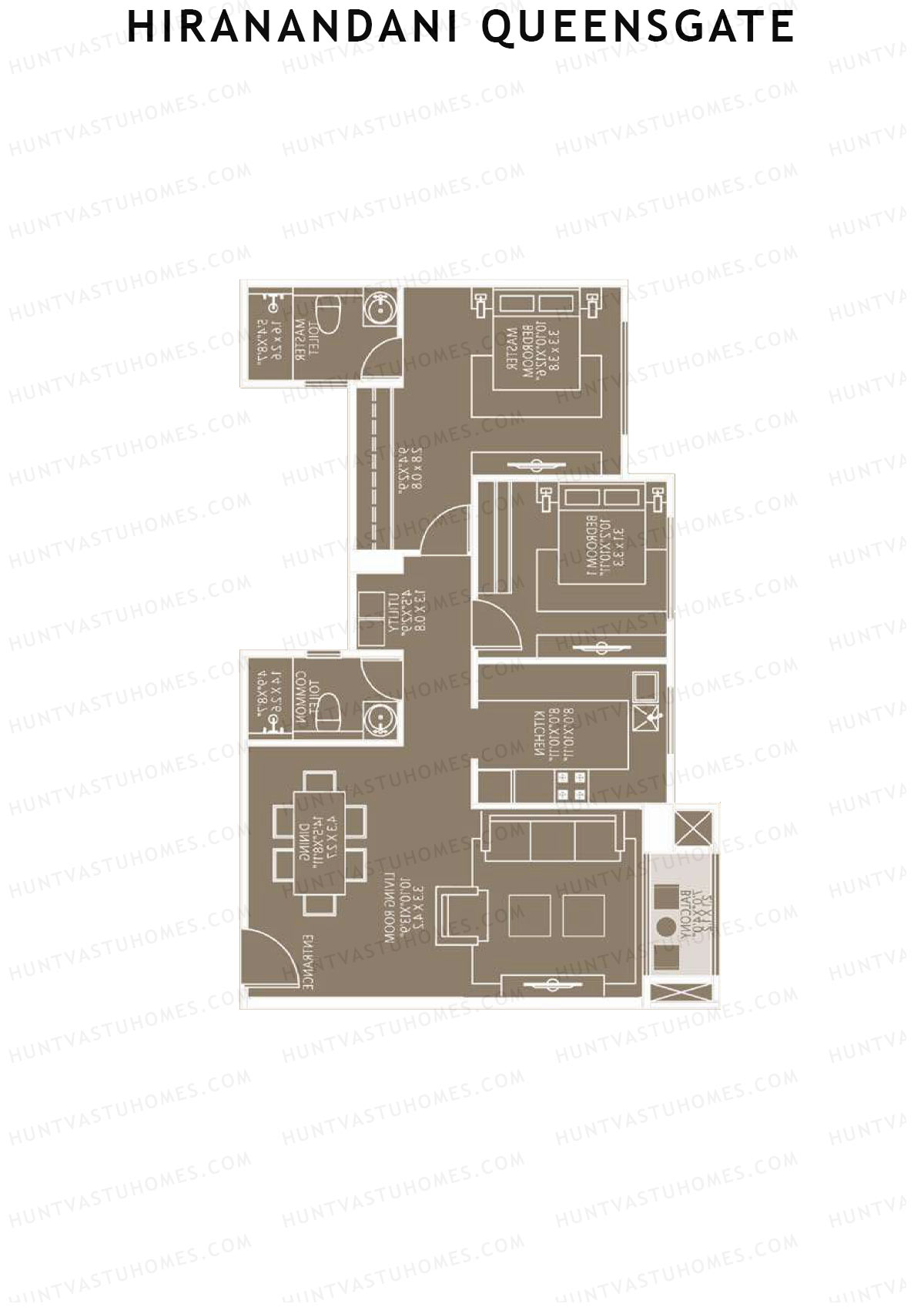 Hiranandani QueensGate Wing C Unit 2 Floor Plan