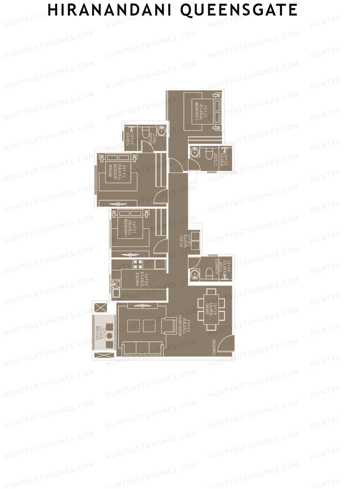 Hiranandani QueensGate Wing C Unit 3 Floor Plan