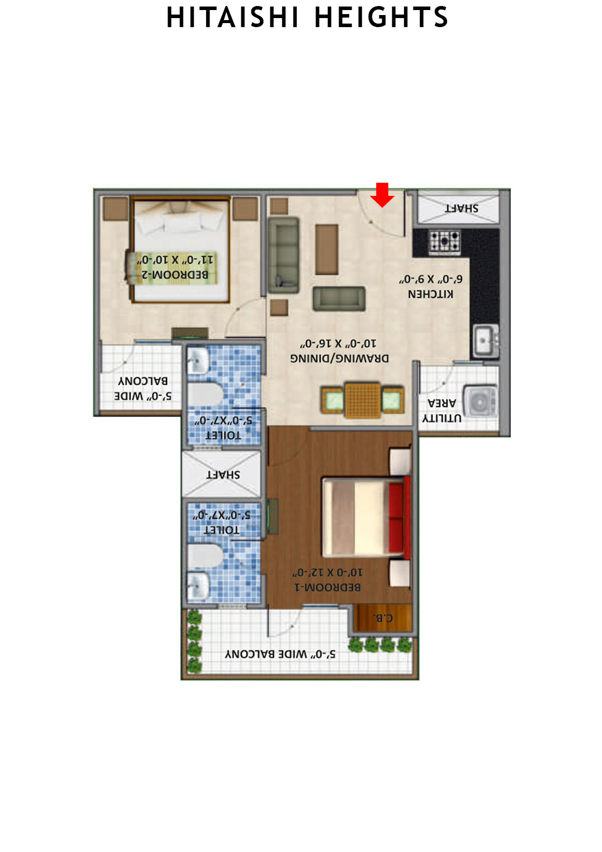 Hitaishi Heights Tower A Unit 3 Floor Plan
