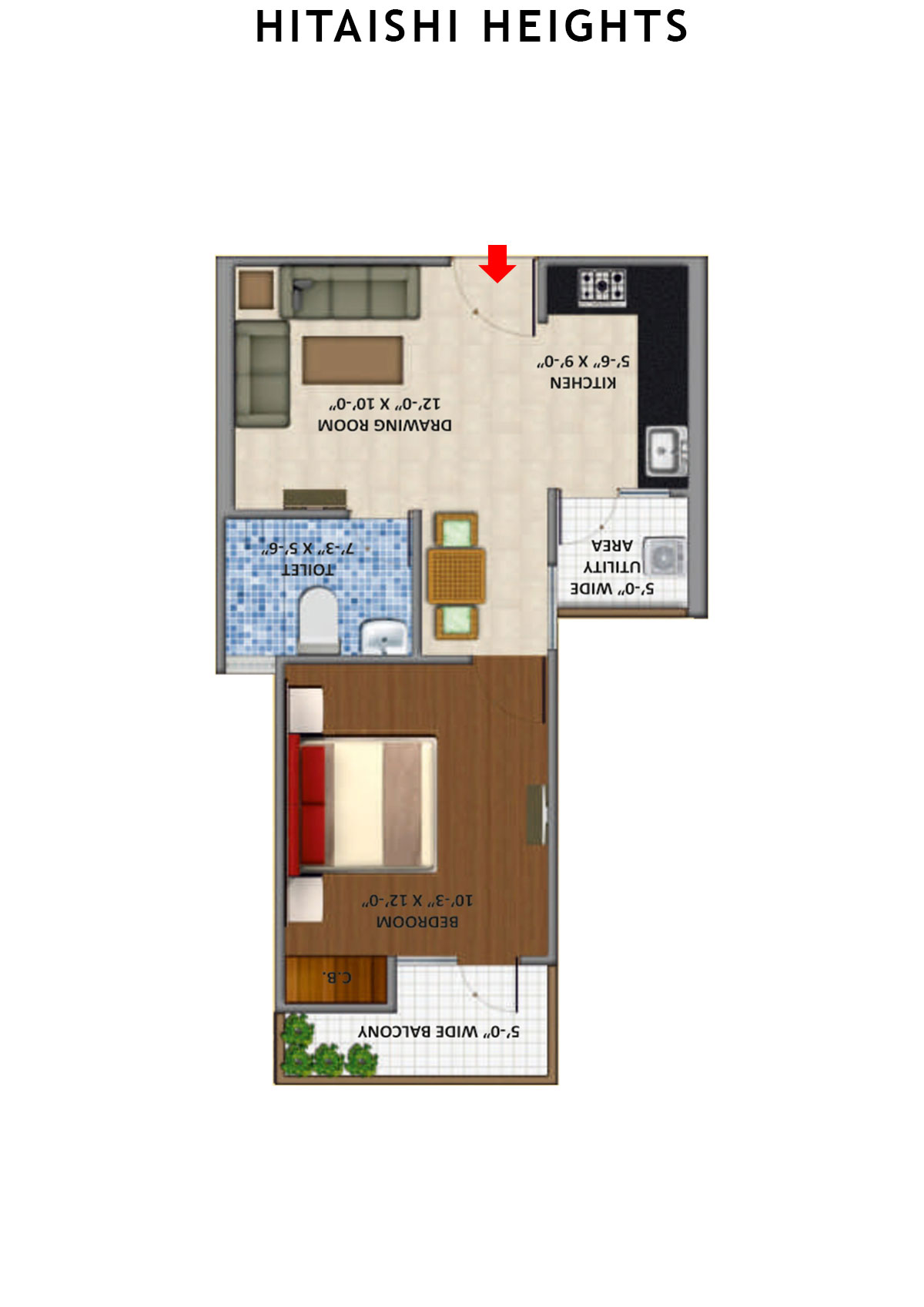 Hitaishi Heights Tower A Unit 5 Floor Plan