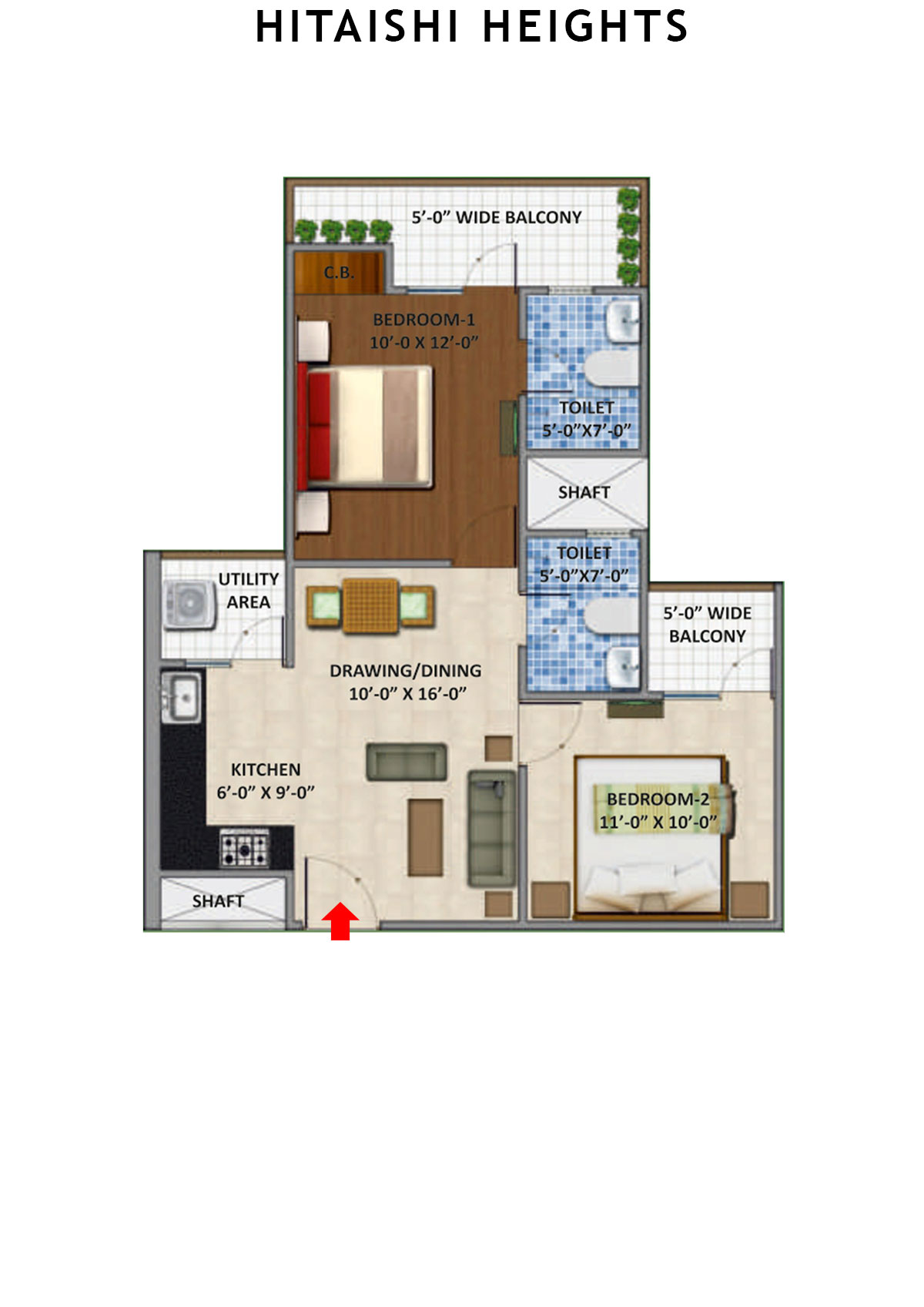 Hitaishi Heights Tower A Unit 9 Floor Plan