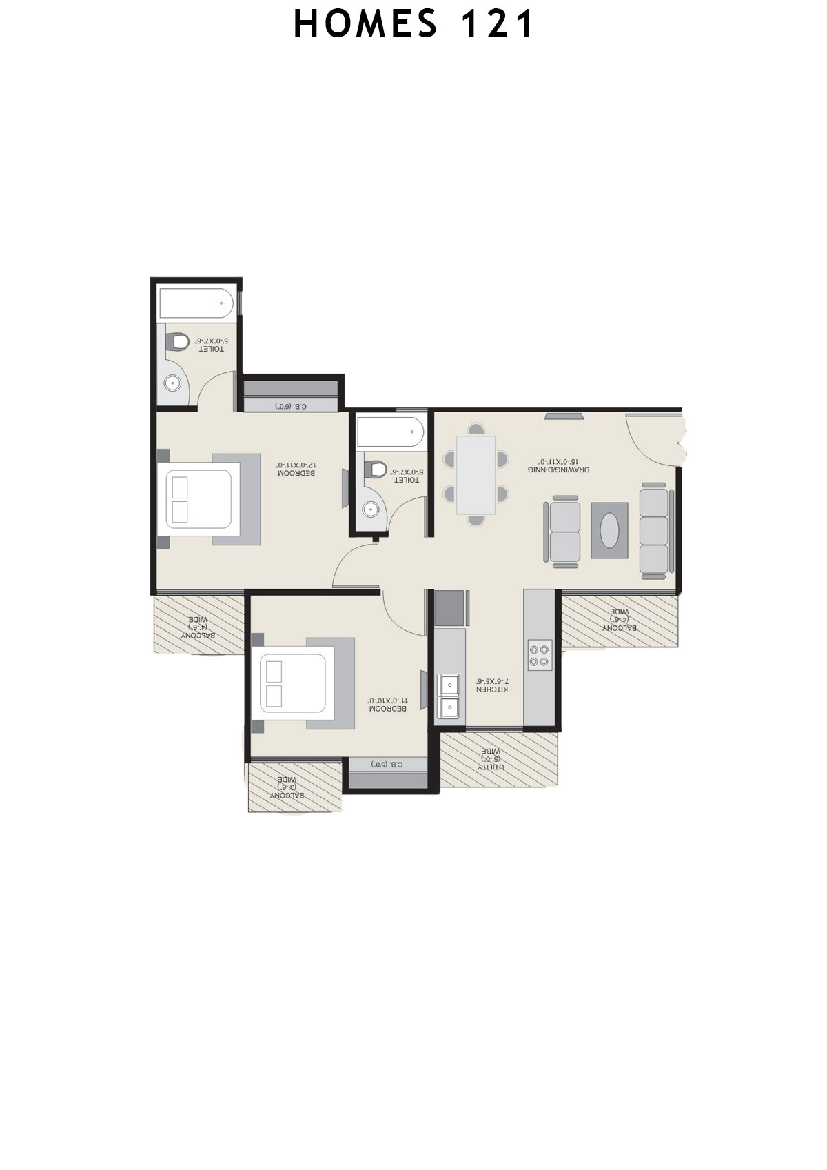 Homes 121 Tower B Unit 4 Floor Plan