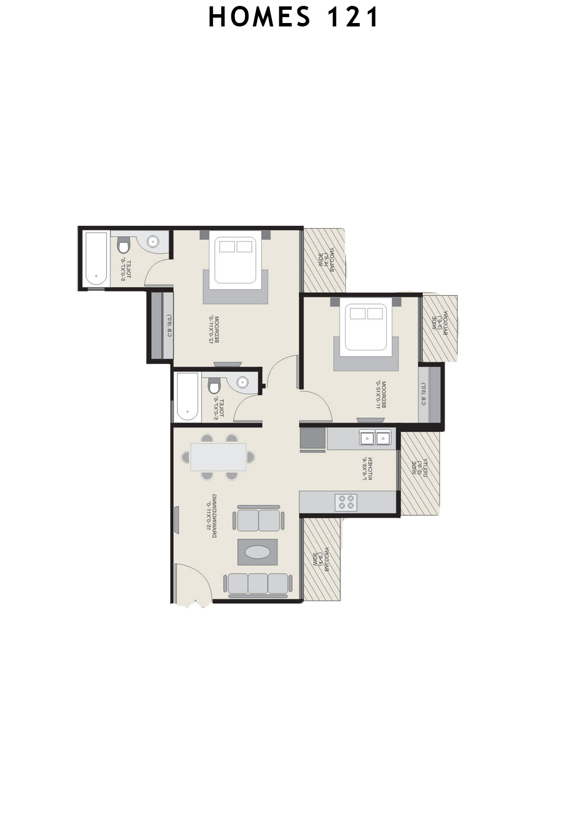 Homes 121 Tower C Unit 1 Floor Plan