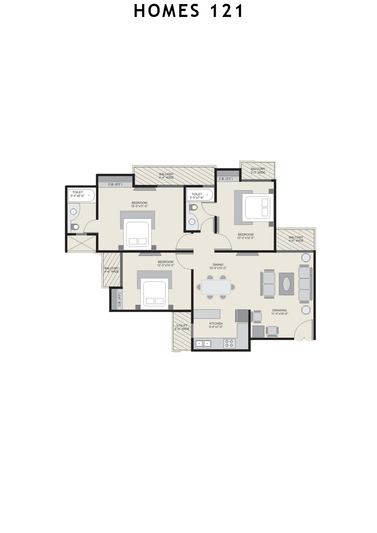 Homes 121 Tower G Unit 5 Floor Plan