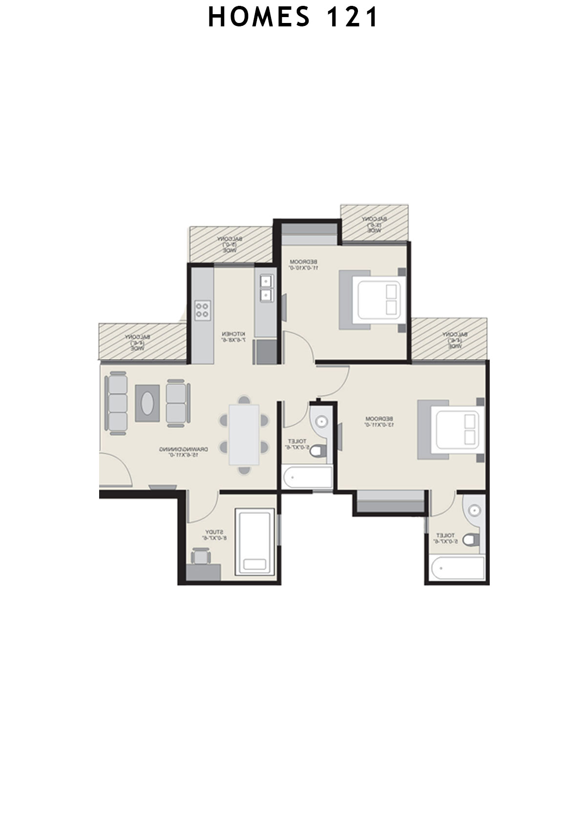 Homes 121 Tower J Unit 4 Floor Plan