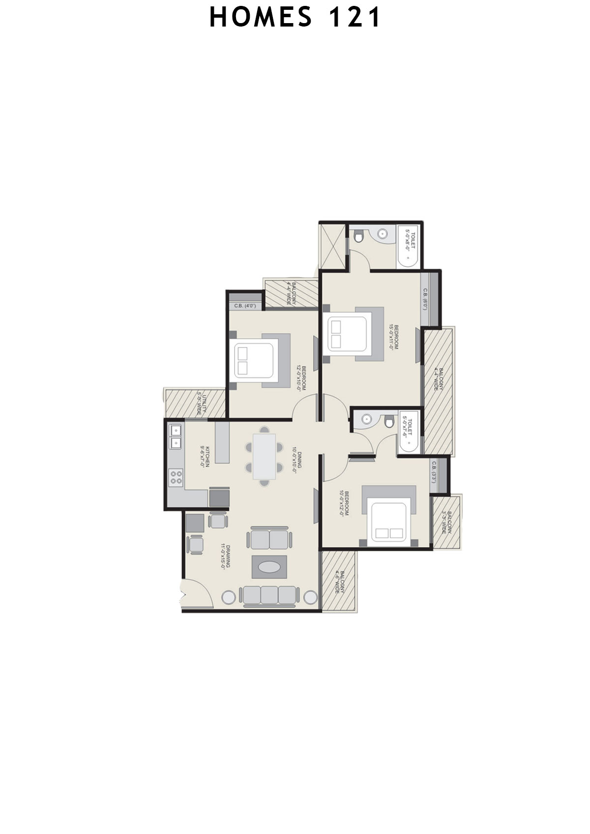 Homes 121 Tower K Unit 5 Floor Plan