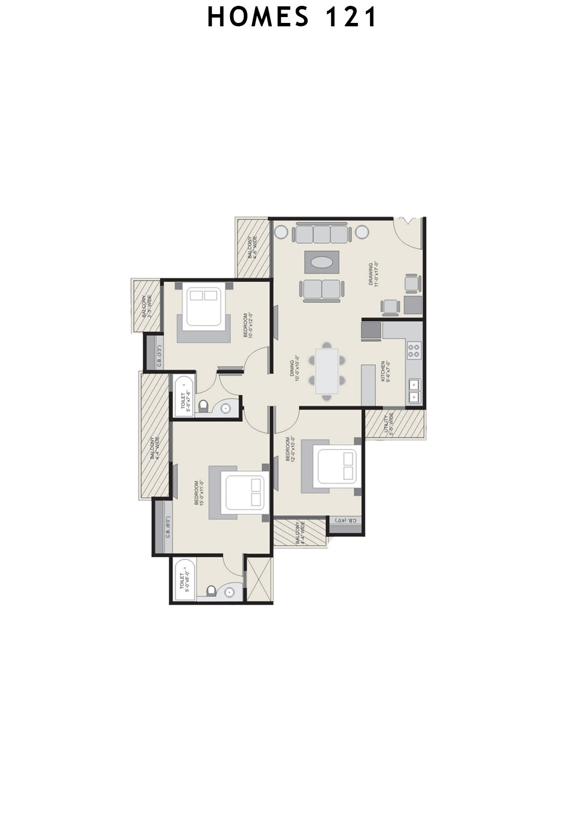 Homes 121 Tower L Unit 1 Floor Plan