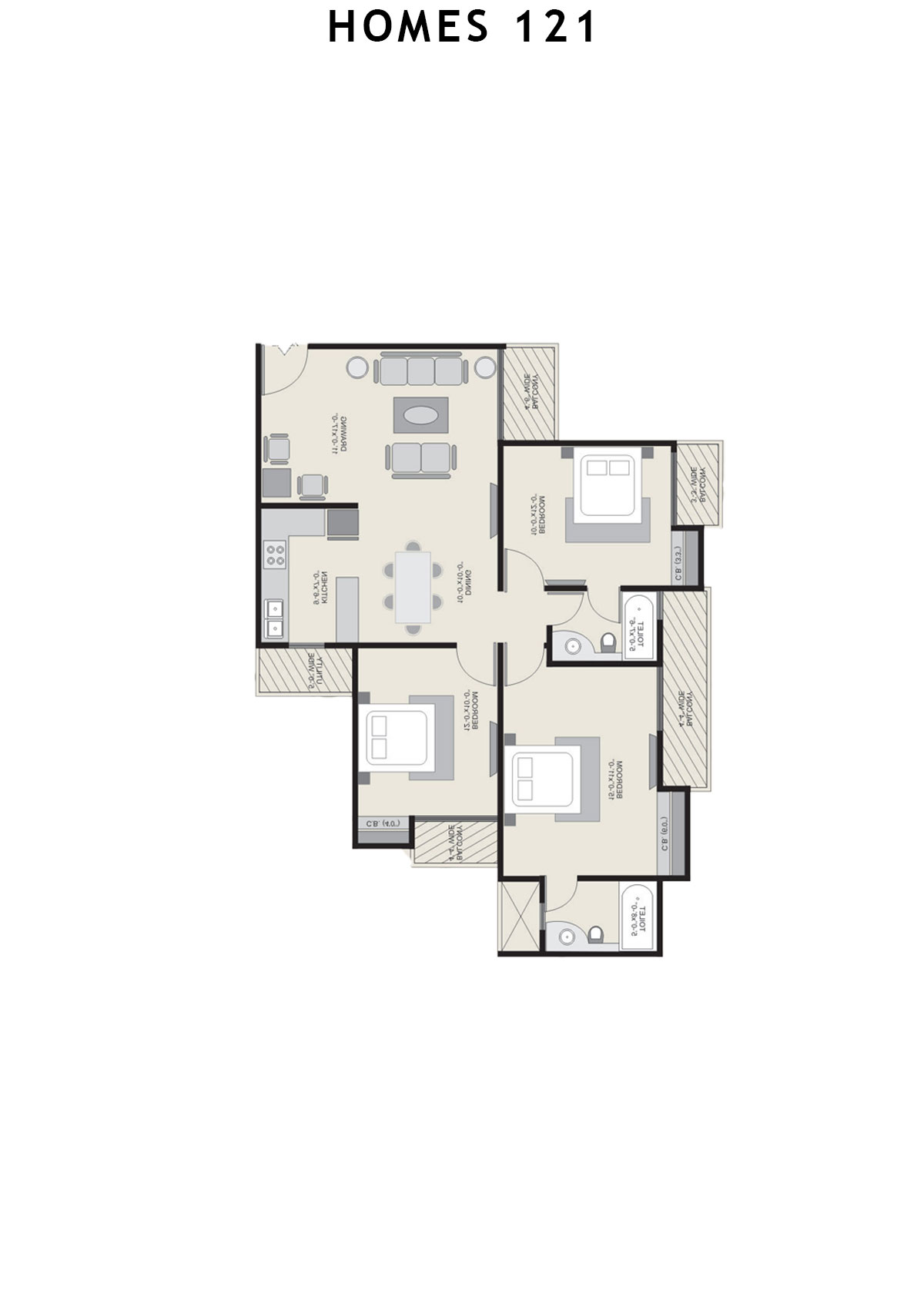 Homes 121 Tower L Unit 4 Floor Plan