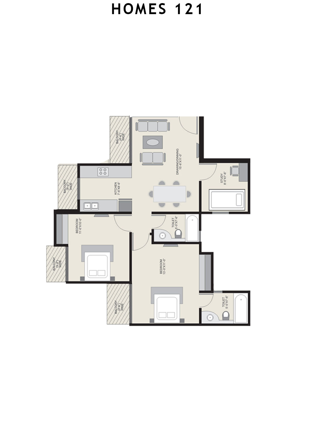 Homes 121 Tower M Unit 1 Floor Plan