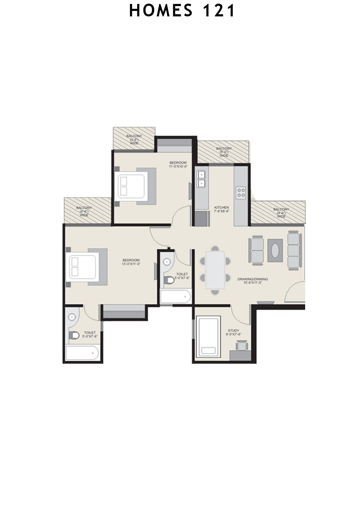 Homes 121 Tower N Unit 1 Floor Plan