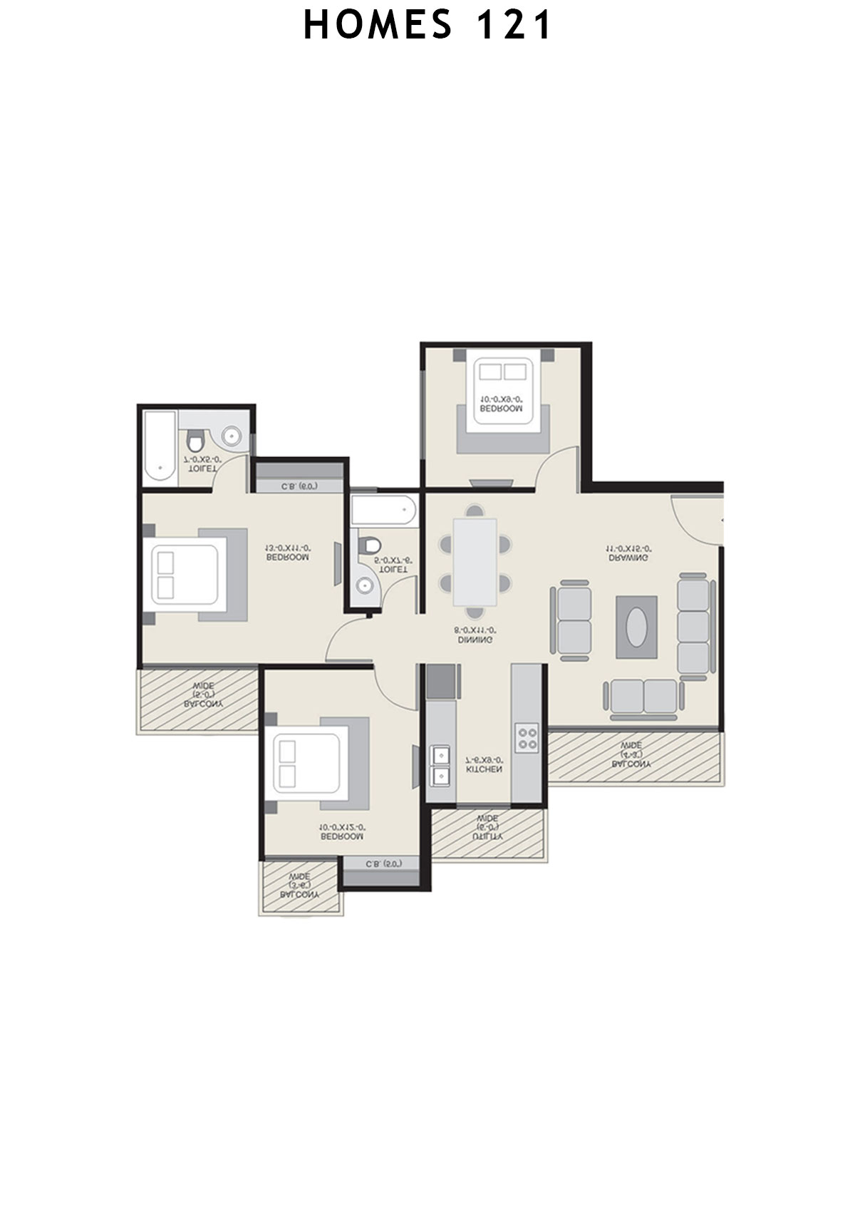 Homes 121 Tower O Unit 4 Floor Plan