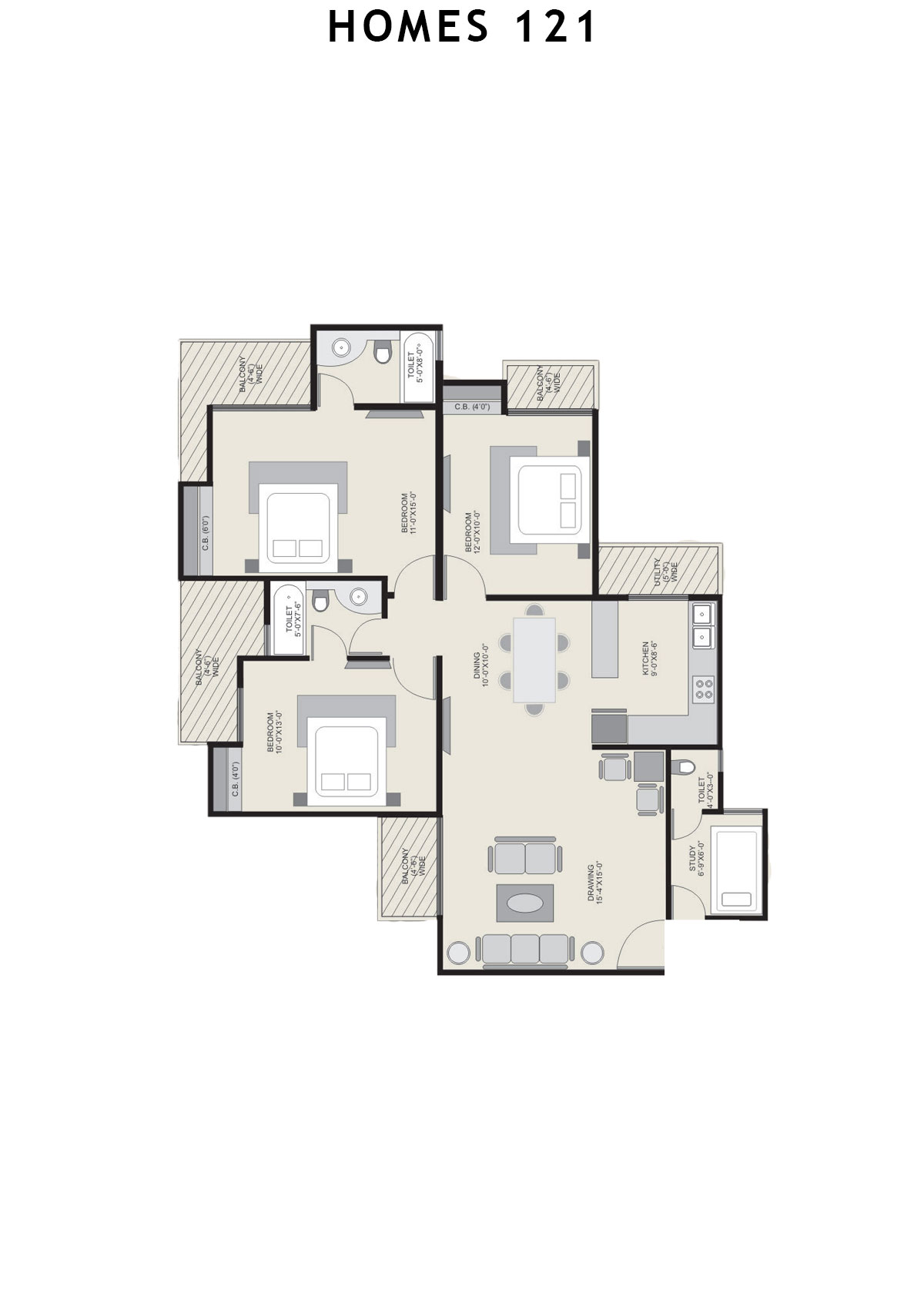 Homes 121 Tower P Unit 6 Floor Plan