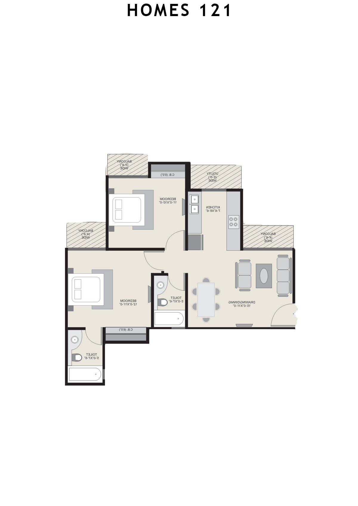 Homes 121 Tower R Unit 1 Floor Plan