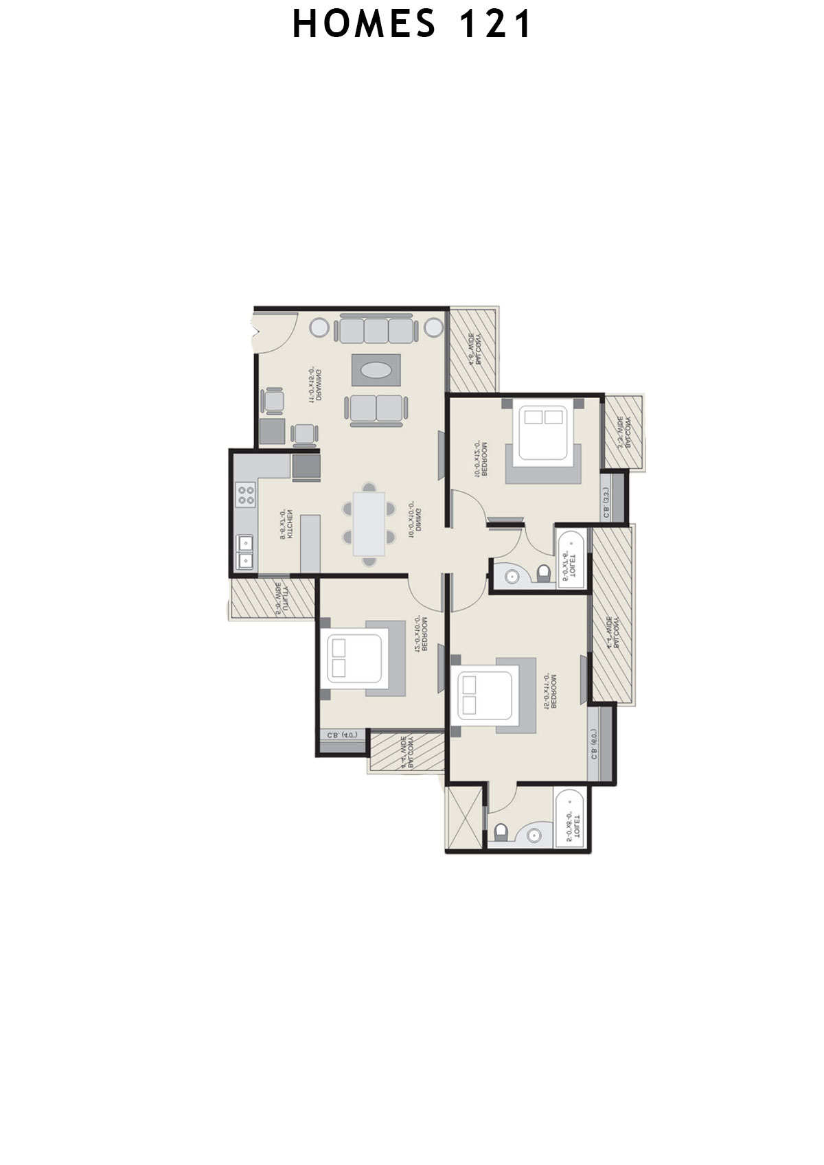 Homes 121 Tower R Unit 4 Floor Plan