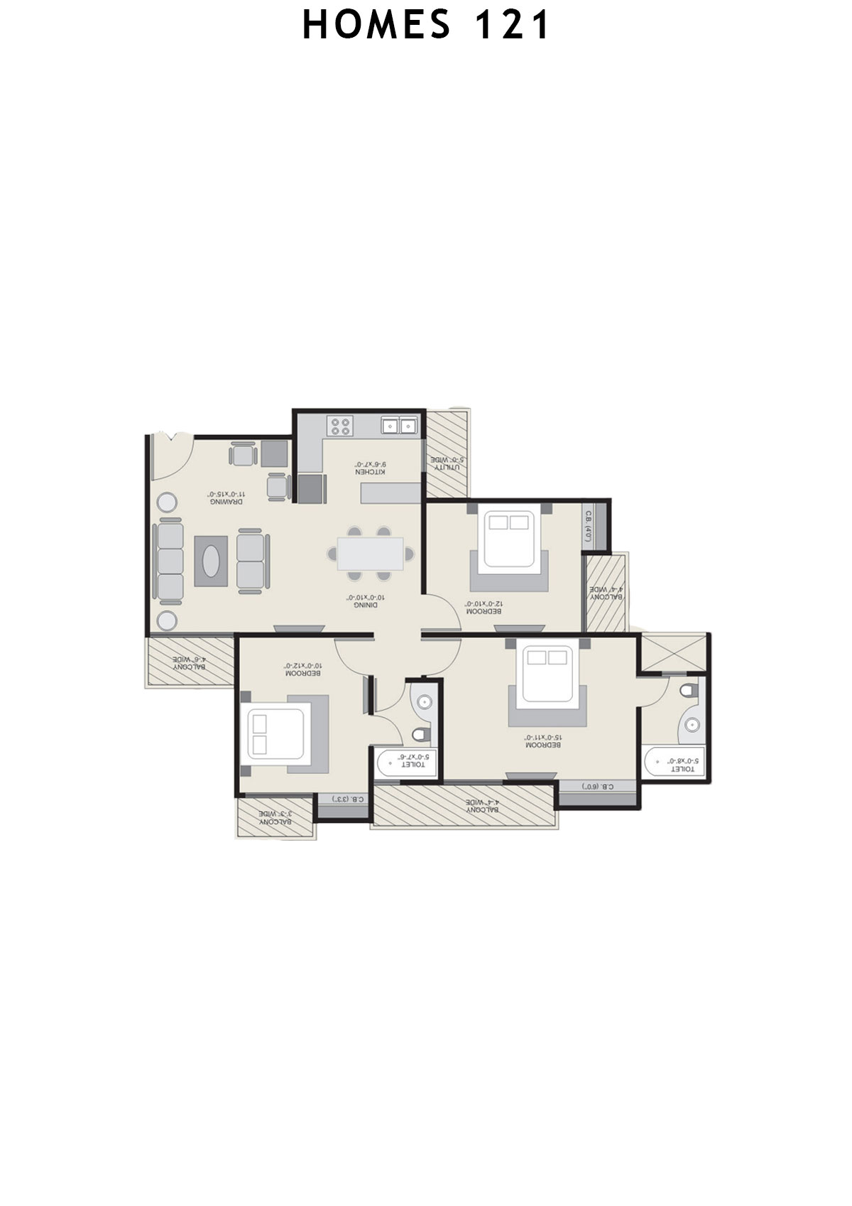 Homes 121 Tower R Unit 5 Floor Plan
