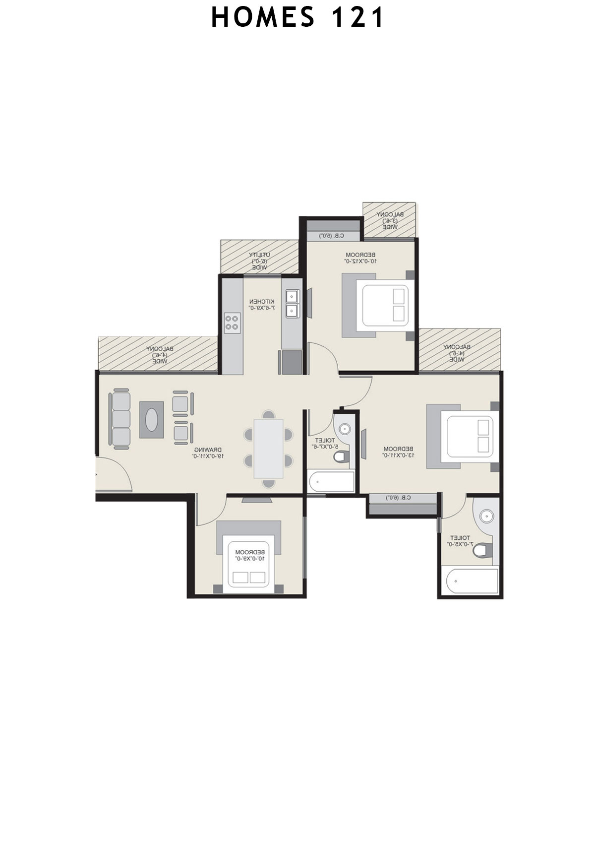 Homes 121 Tower T Unit 2 Floor Plan