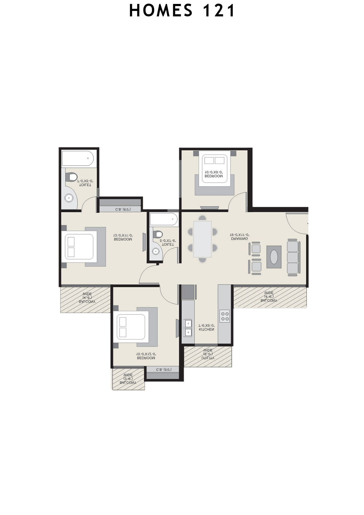Homes 121 Tower T Unit 4 Floor Plan
