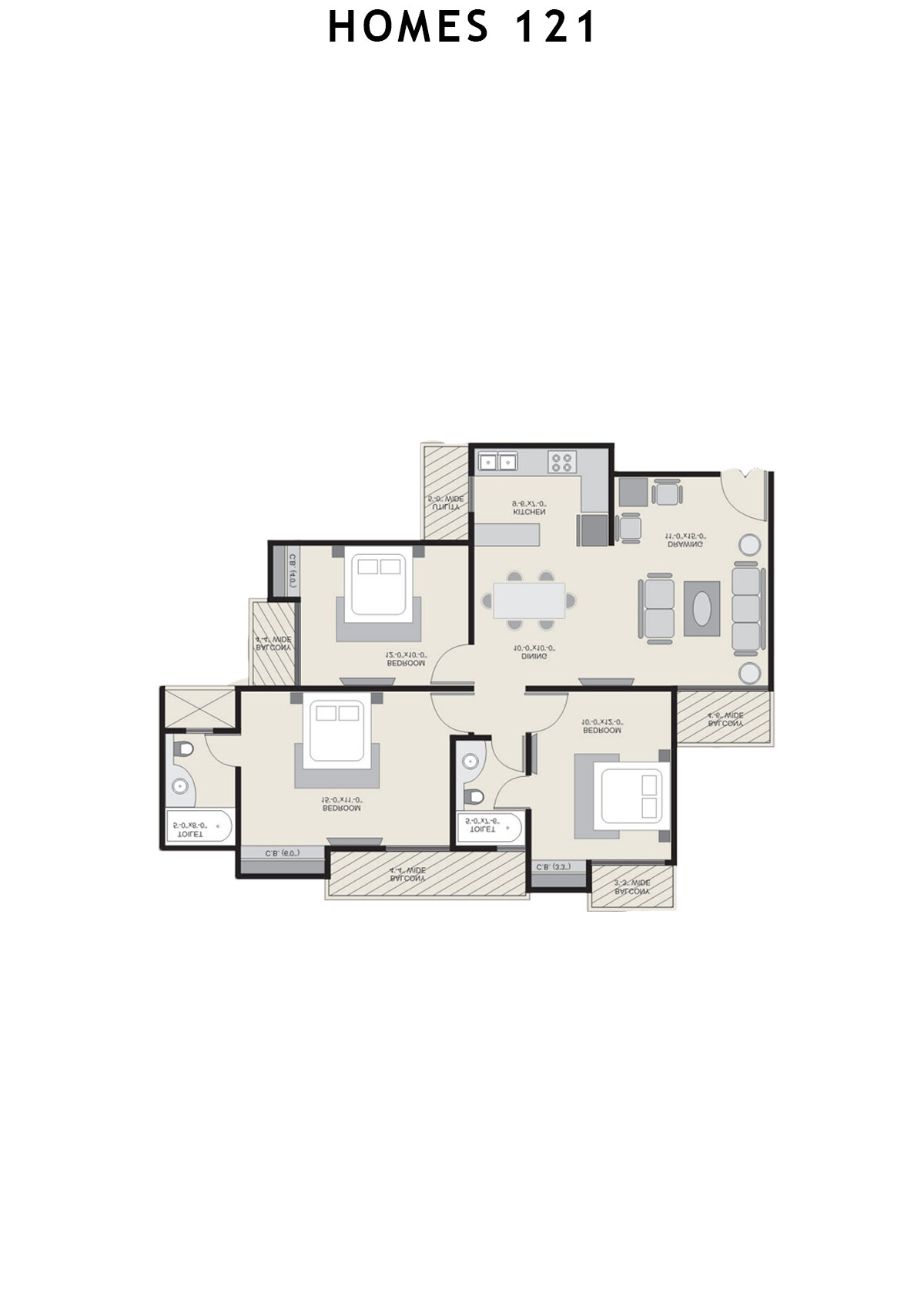 Homes 121 Tower A Unit 4 Floor Plan
