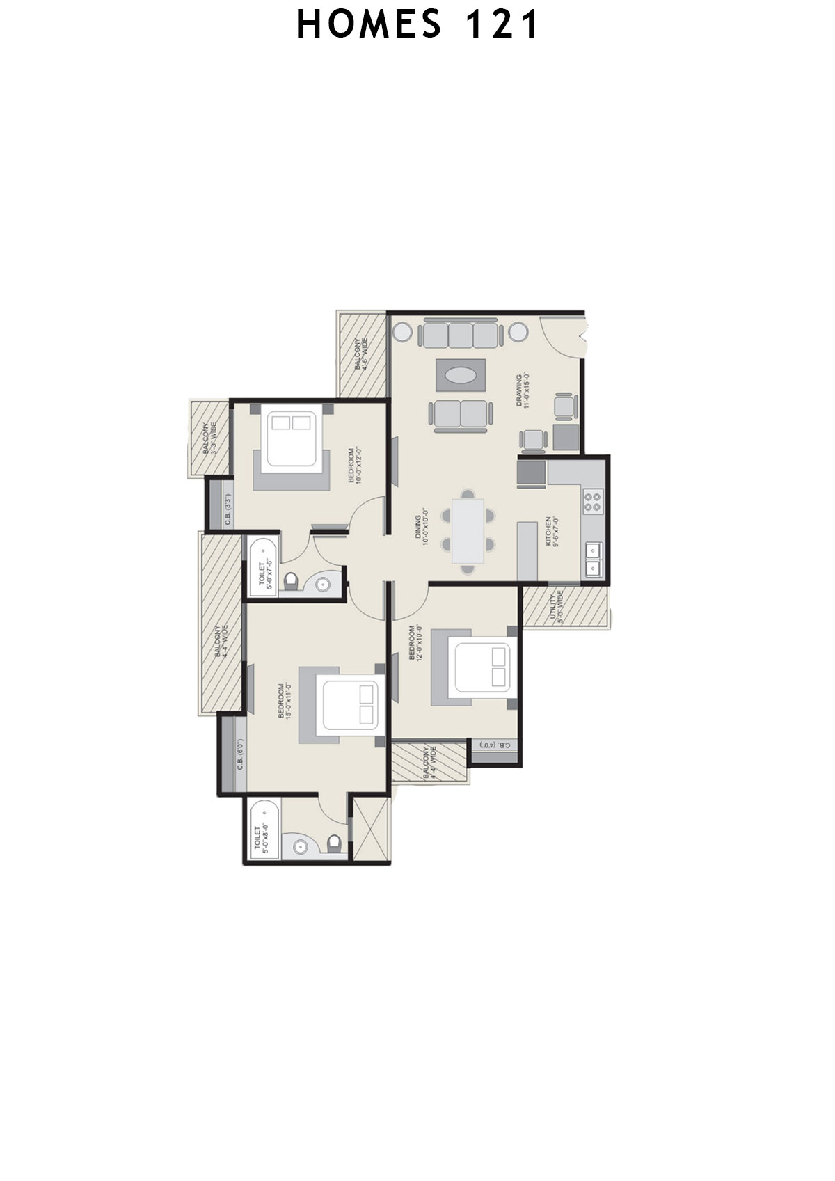 Homes 121 Tower A Unit 5 Floor Plan