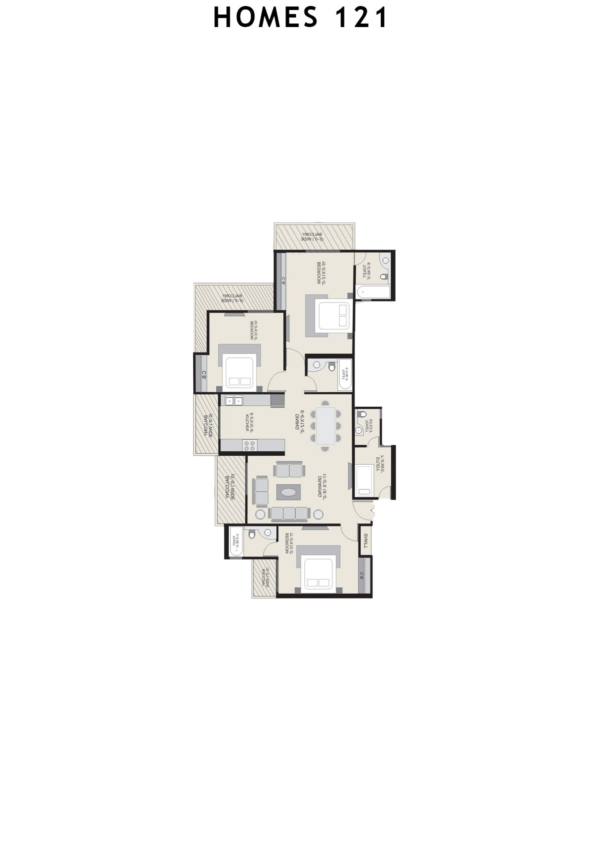 Homes 121 Tower W Unit 1 Floor Plan
