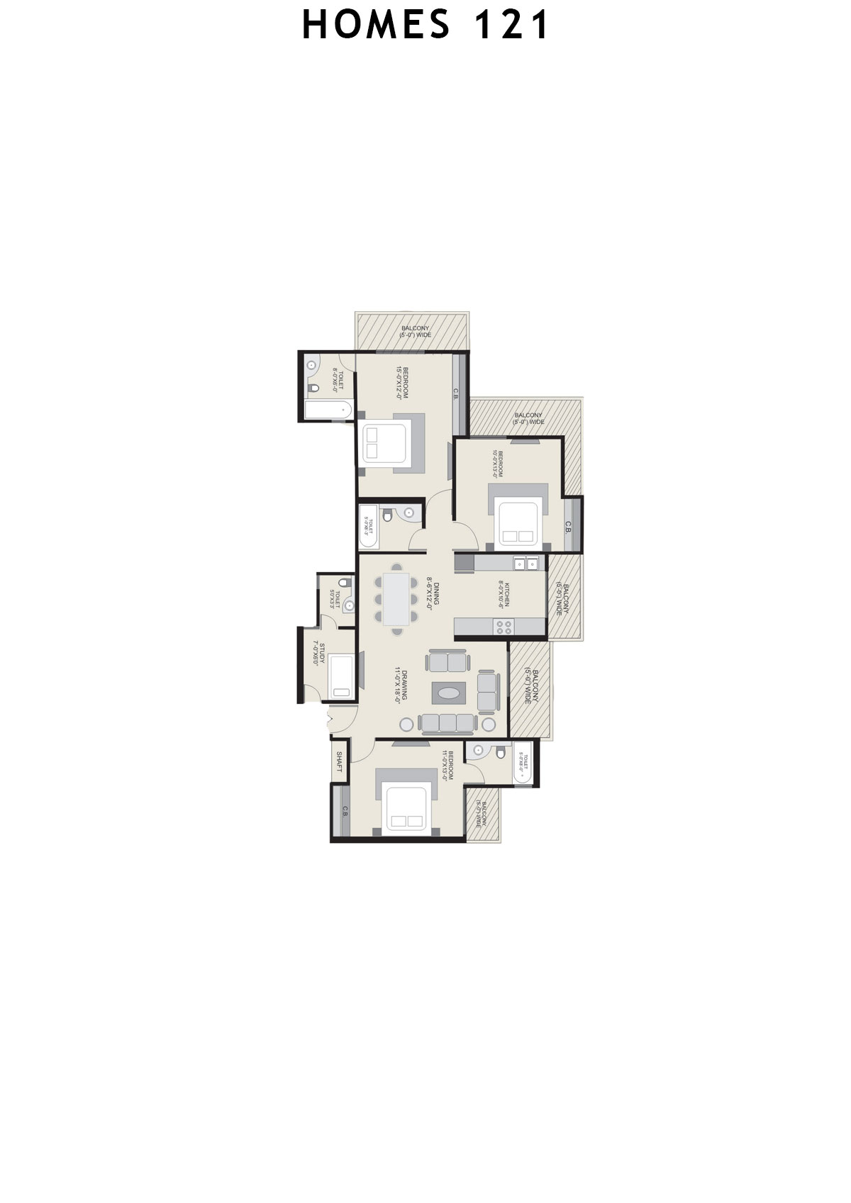Homes 121 Tower W Unit 2 Floor Plan