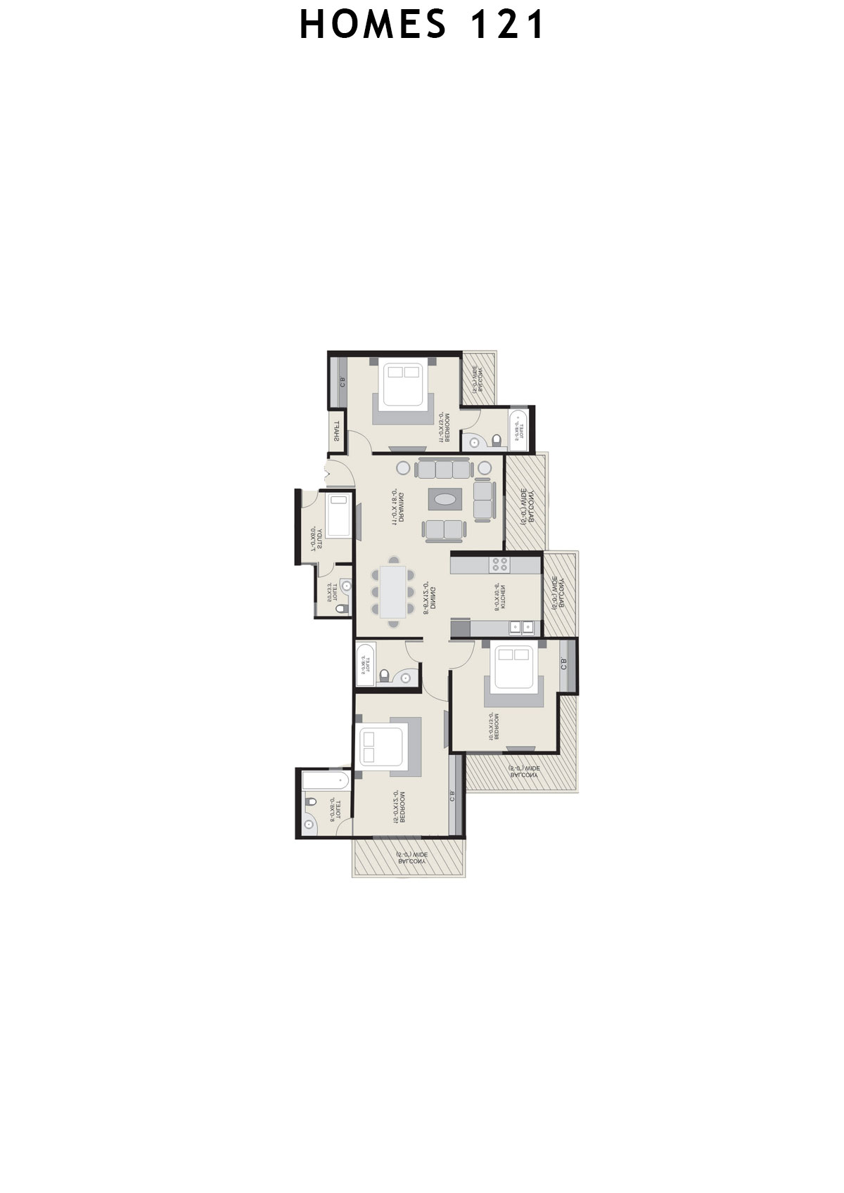 Homes 121 Tower W Unit 3 Floor Plan