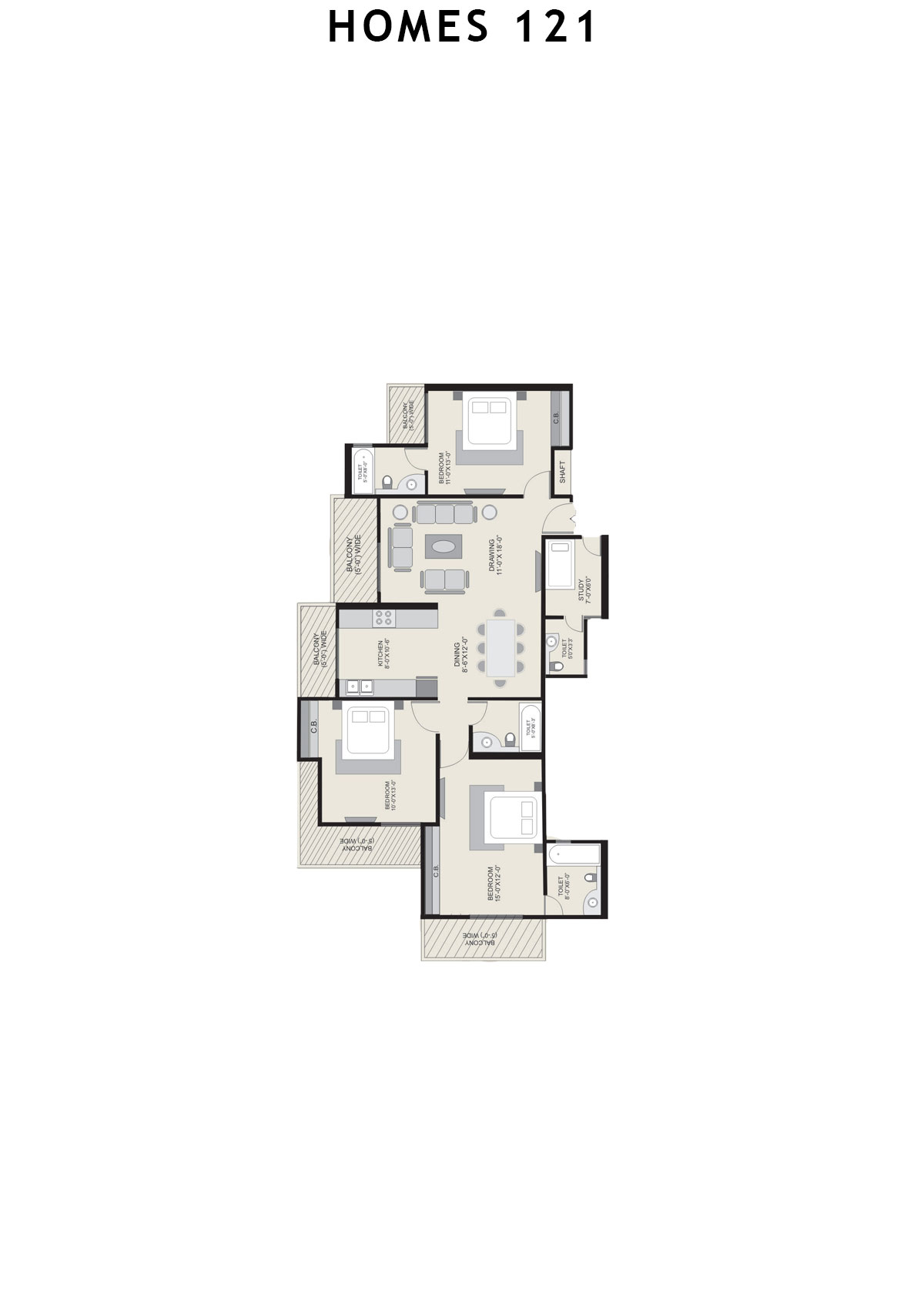 Homes 121 Tower W Unit 4 Floor Plan