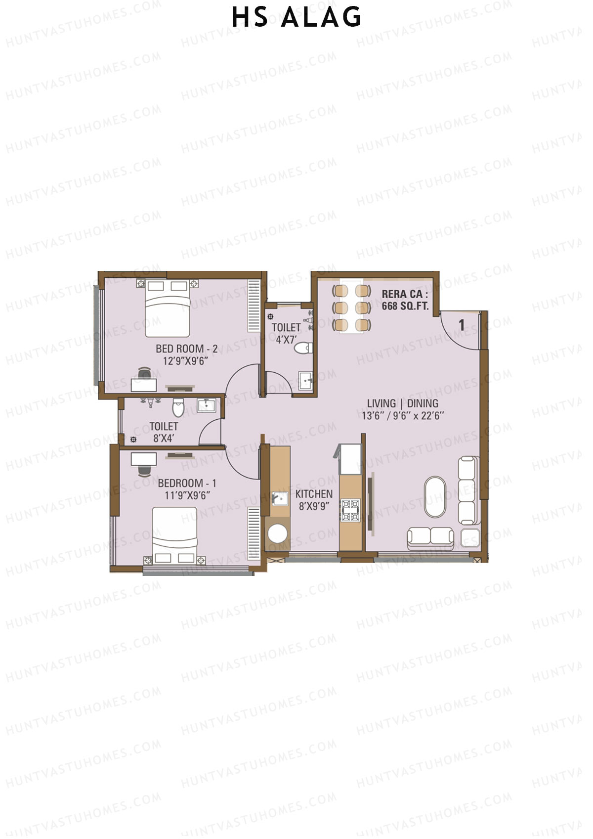 HS Alag Tower A Unit 1 Floor Plan