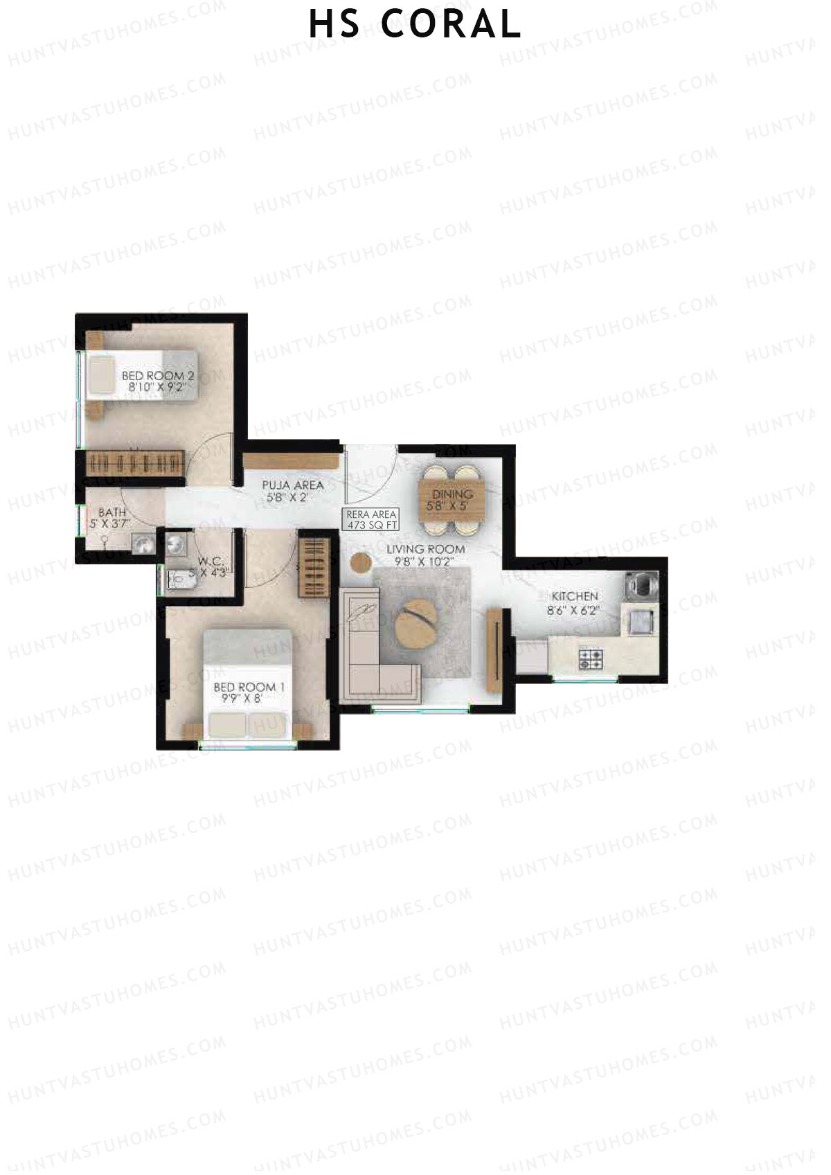 HS Coral Tower 1 Unit 1 Floor Plan
