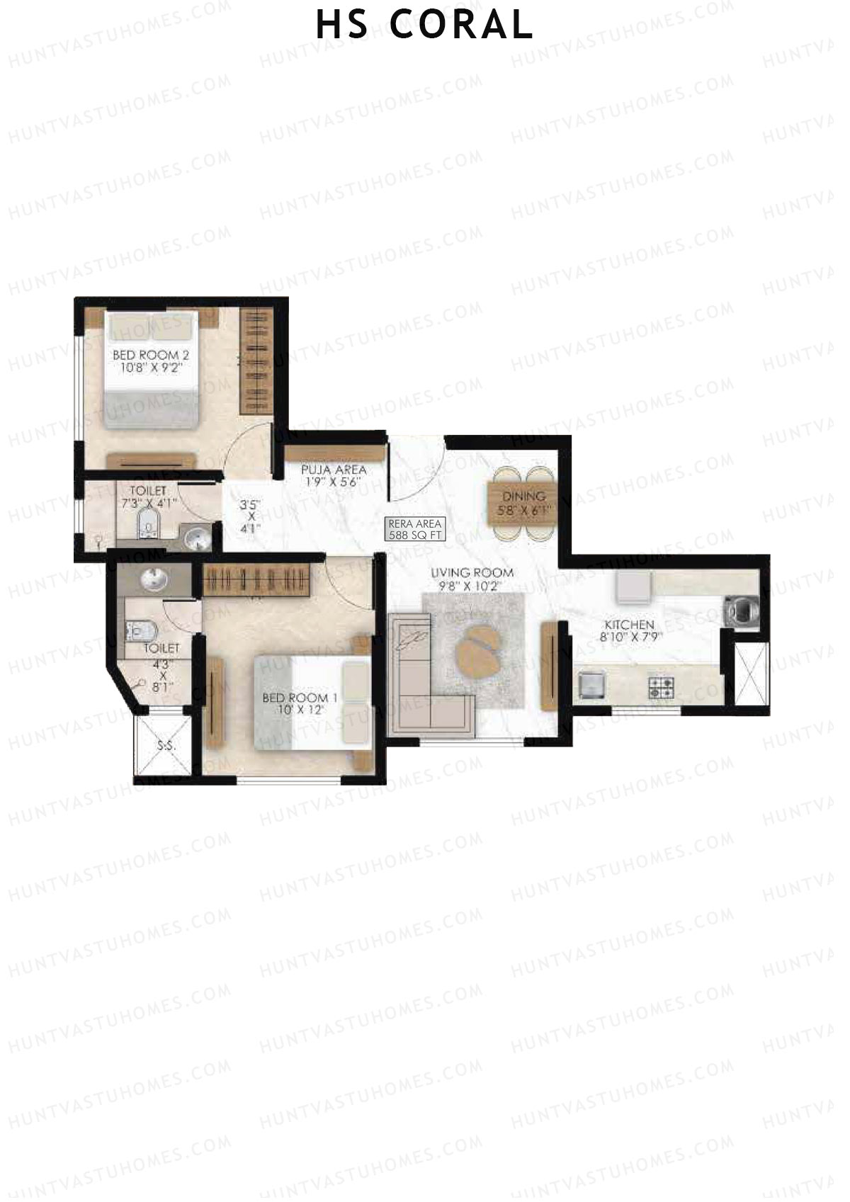 HS Coral Tower 1 Unit 1 Floor Plan