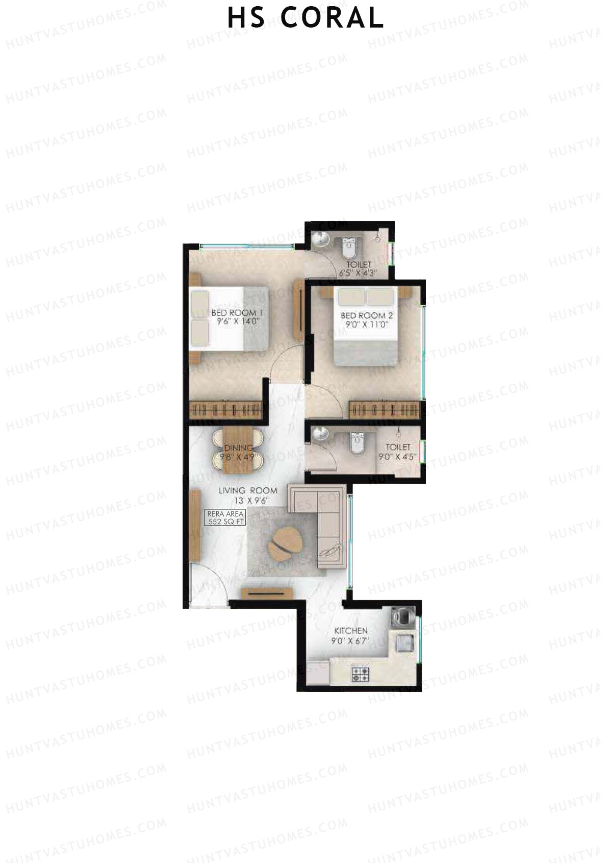 HS Coral Tower 1 Unit 3 Floor Plan