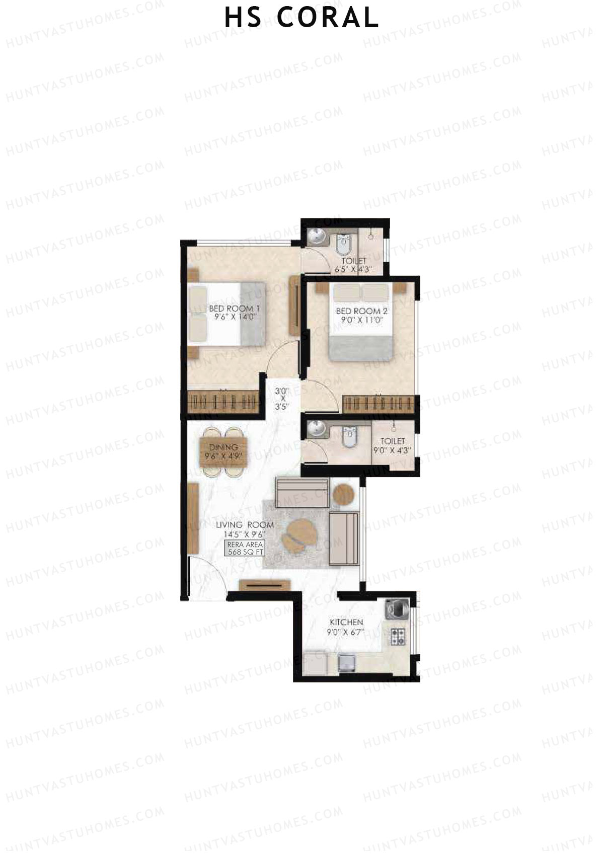 HS Coral Tower 1 Unit 3 Floor Plan