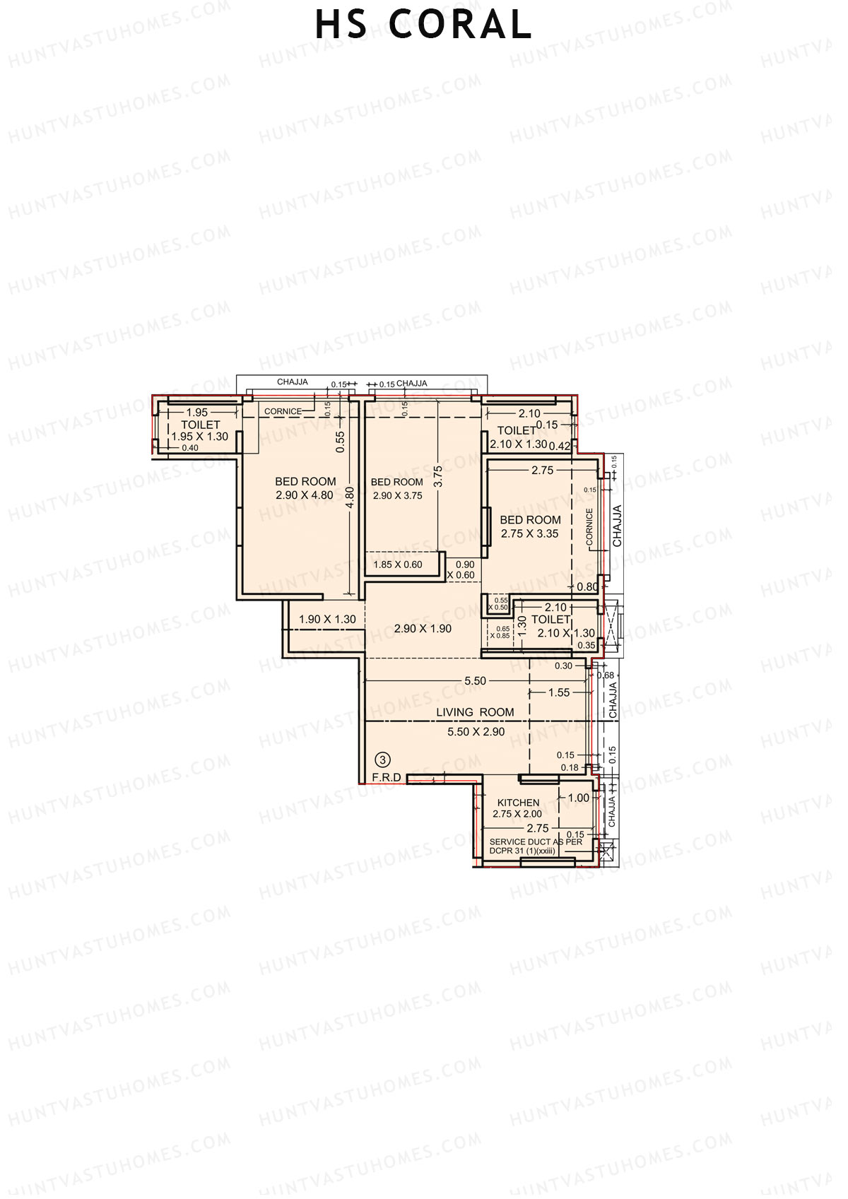 HS Coral Tower 1 Unit 3 Floor Plan