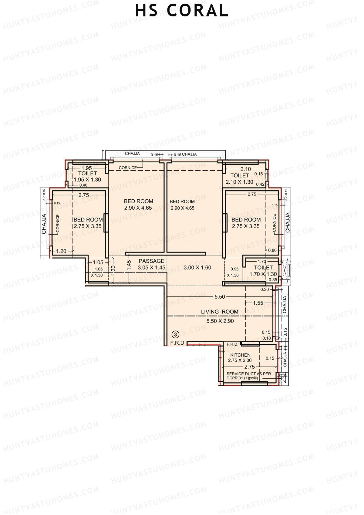 HS Coral Tower 1 Unit 3 Floor Plan