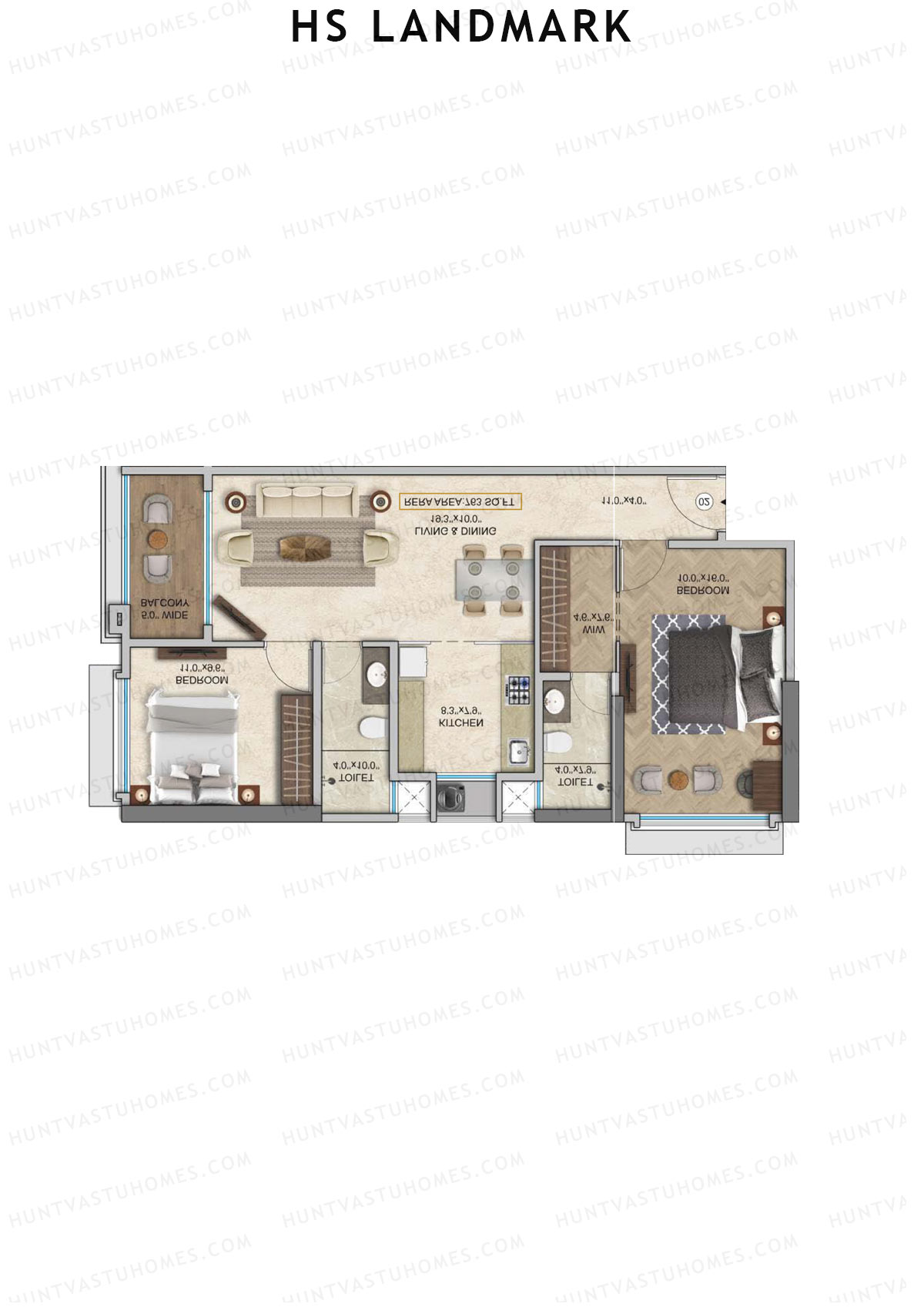 HS Landmark Tower A Unit 1 Floor Plan