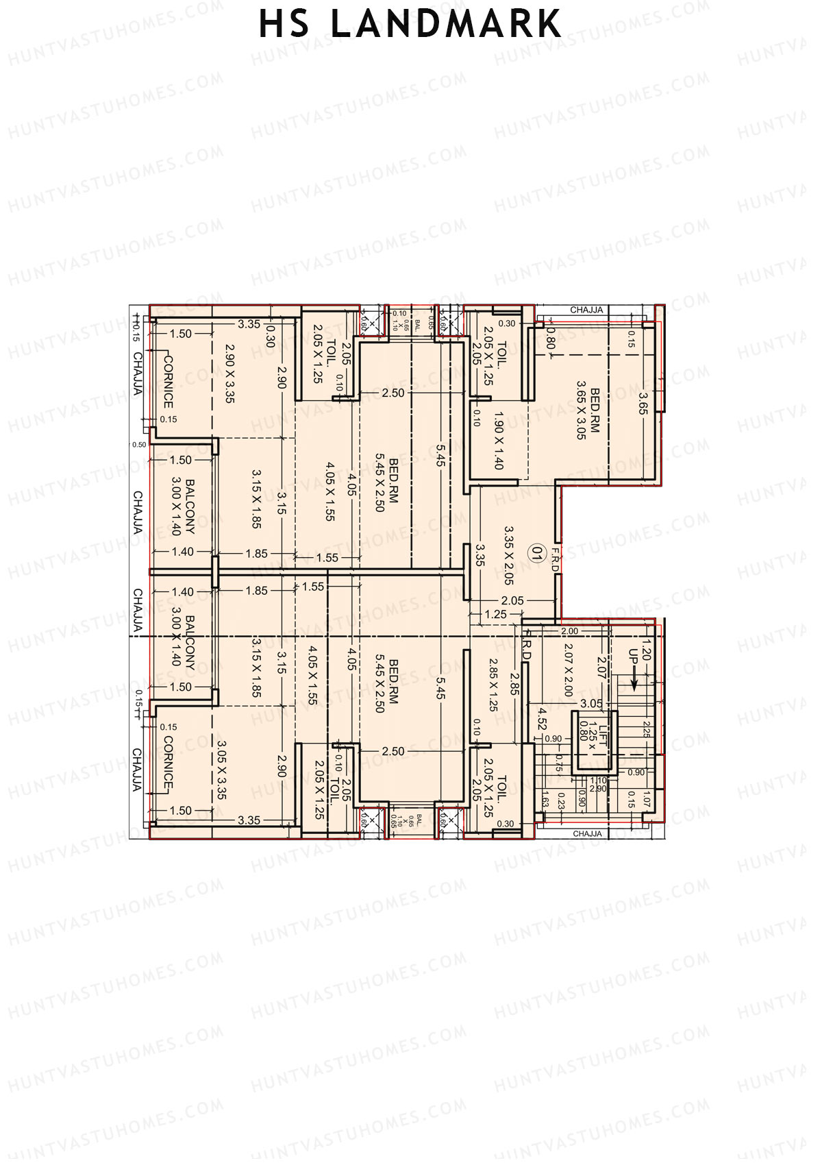 HS Landmark Tower A Unit 1 (Type DU) Floor Plan