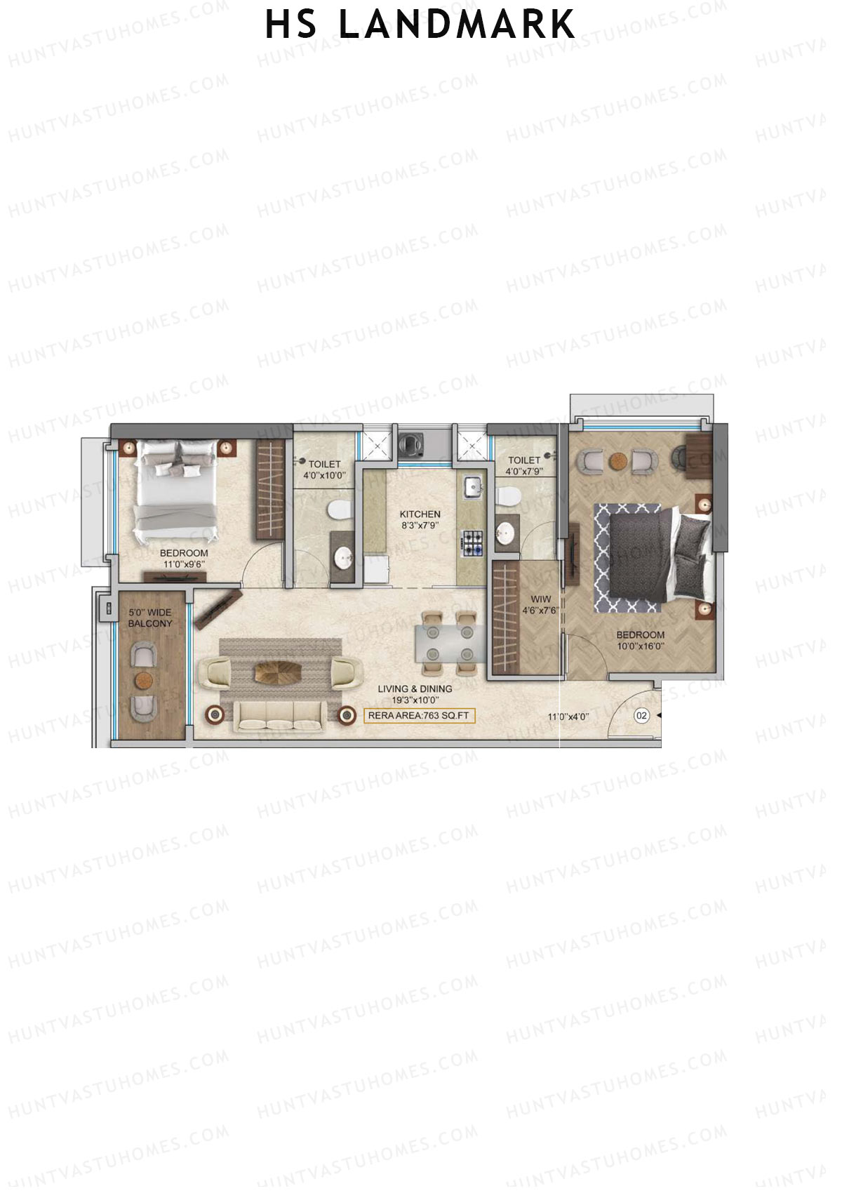 HS Landmark Tower A Unit 2 Floor Plan