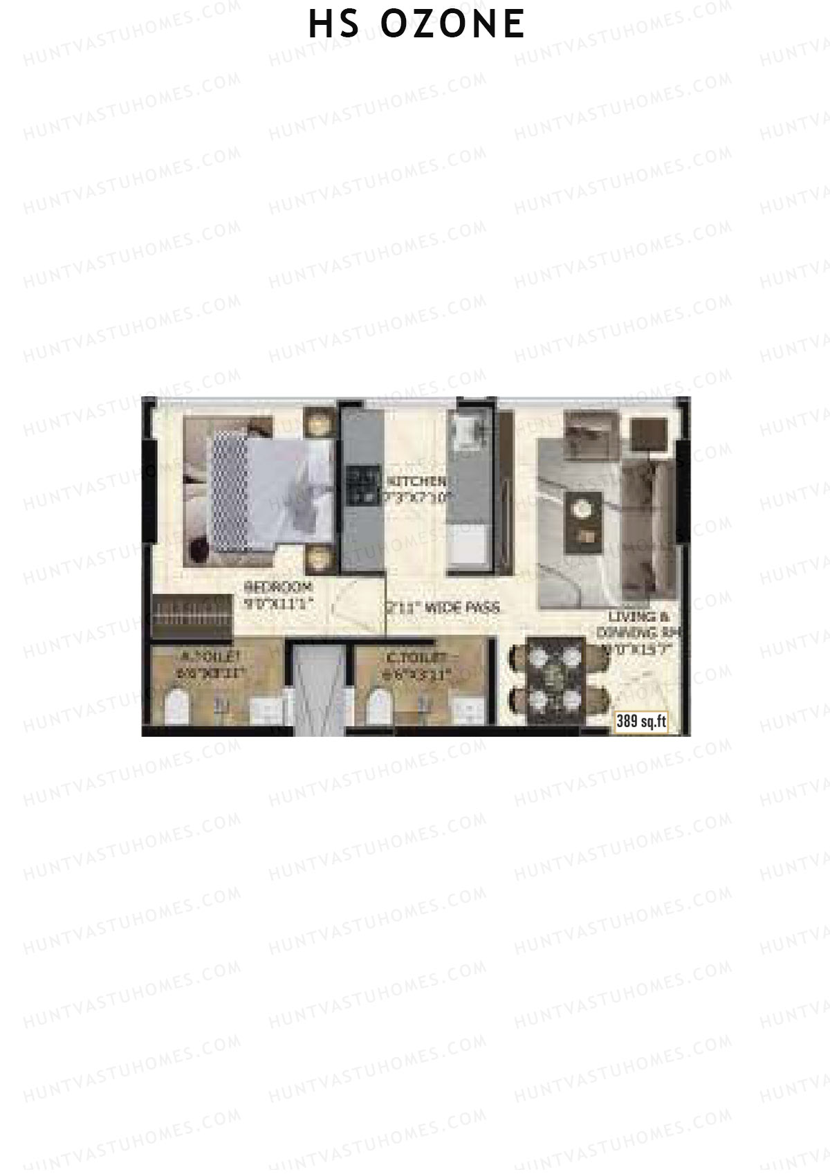 HS Ozone Tower A Unit 2 Floor Plan