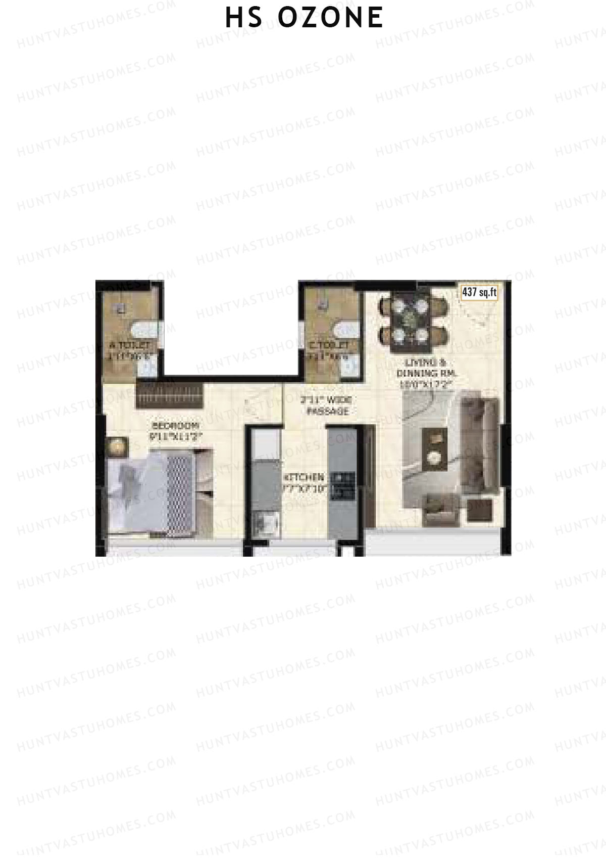 HS Ozone Tower A Unit 5 Floor Plan