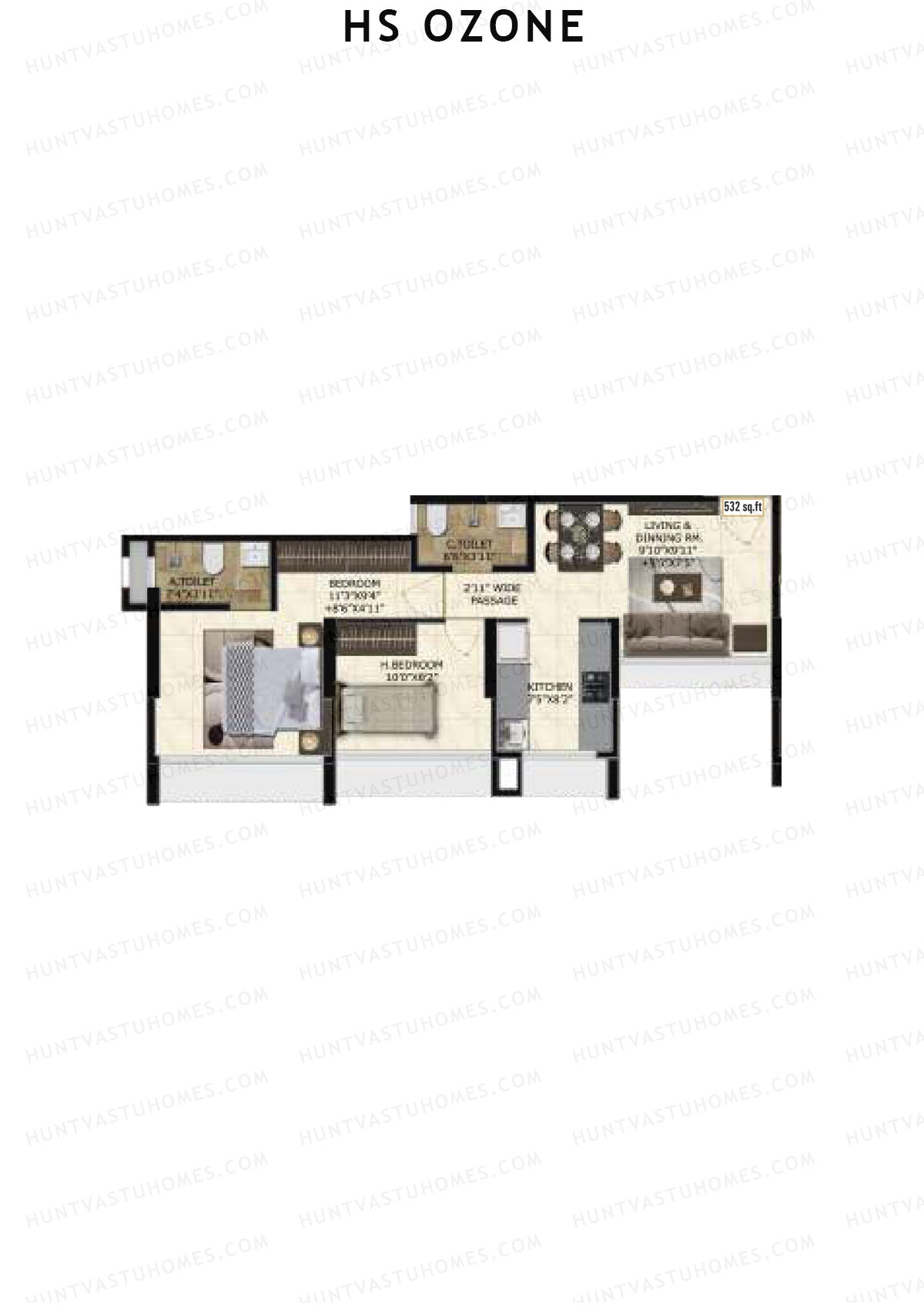 HS Ozone Tower A Unit 6 Floor Plan
