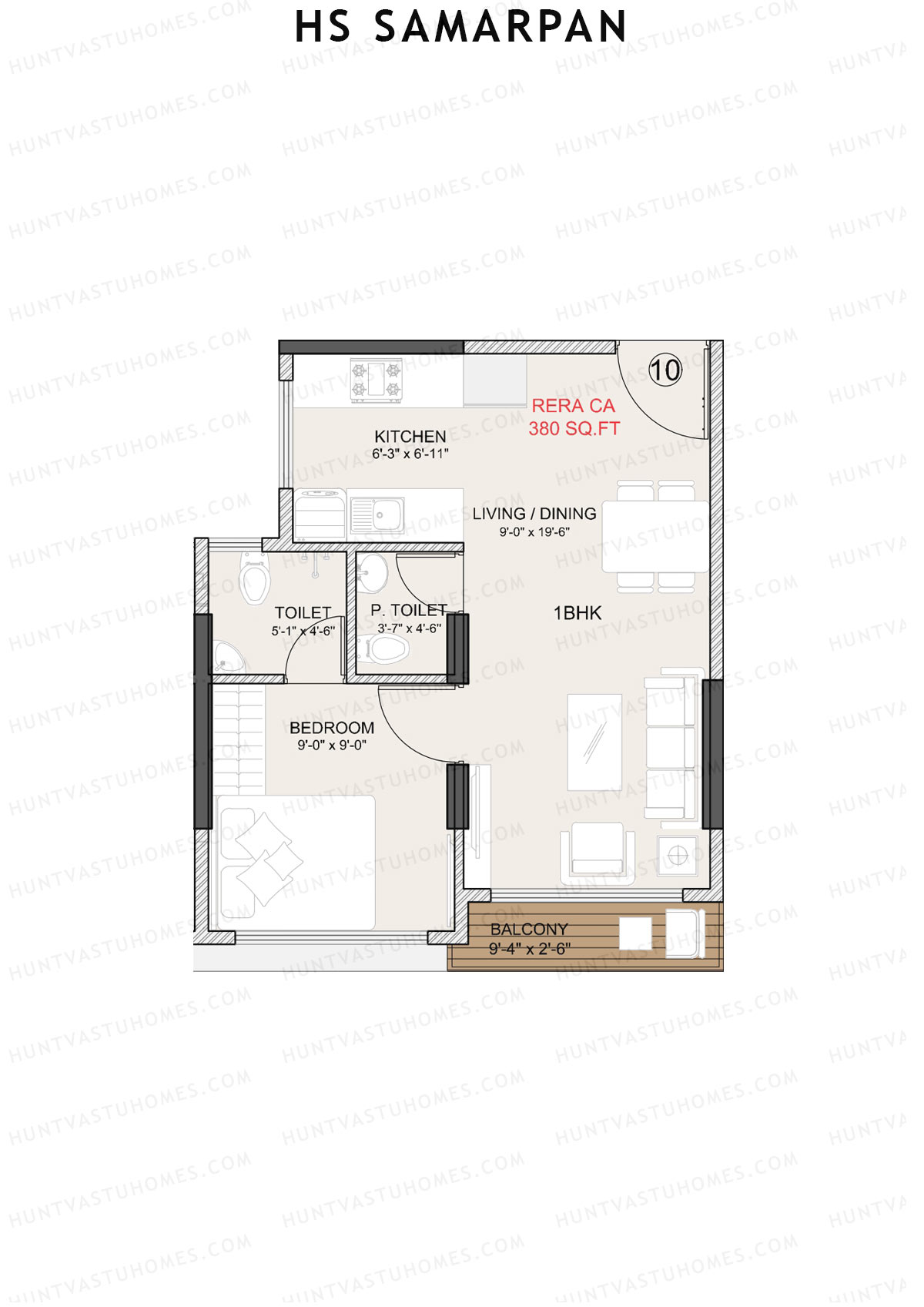 HS Samarpan Tower 1 Unit 10 Floor Plan