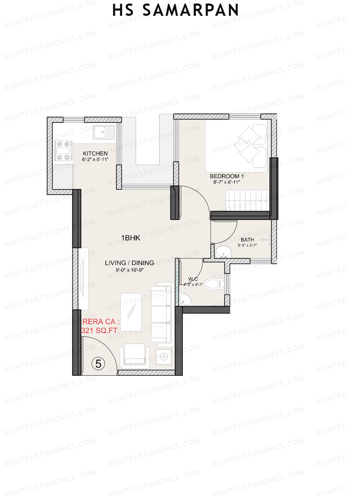 HS Samarpan Tower 1 Unit 5 Floor Plan