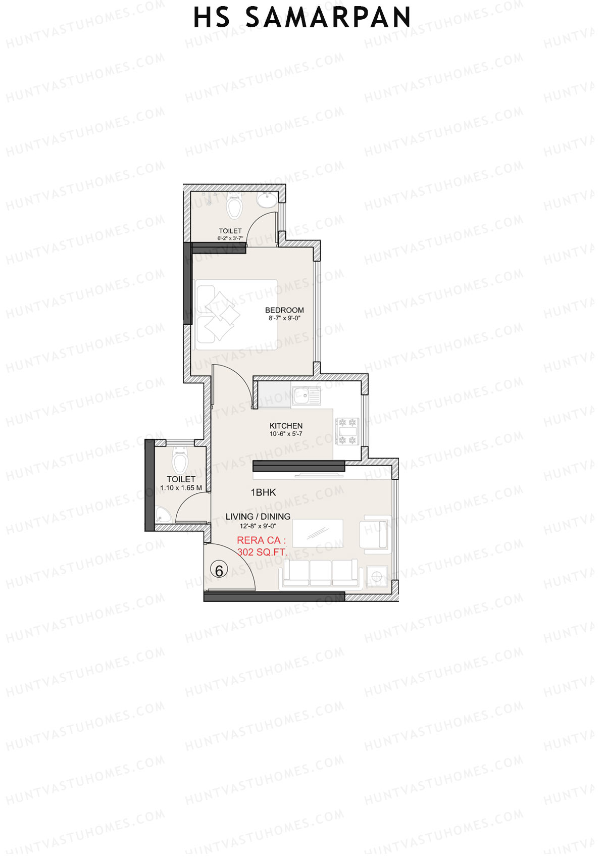 HS Samarpan Tower 1 Unit 6 Floor Plan