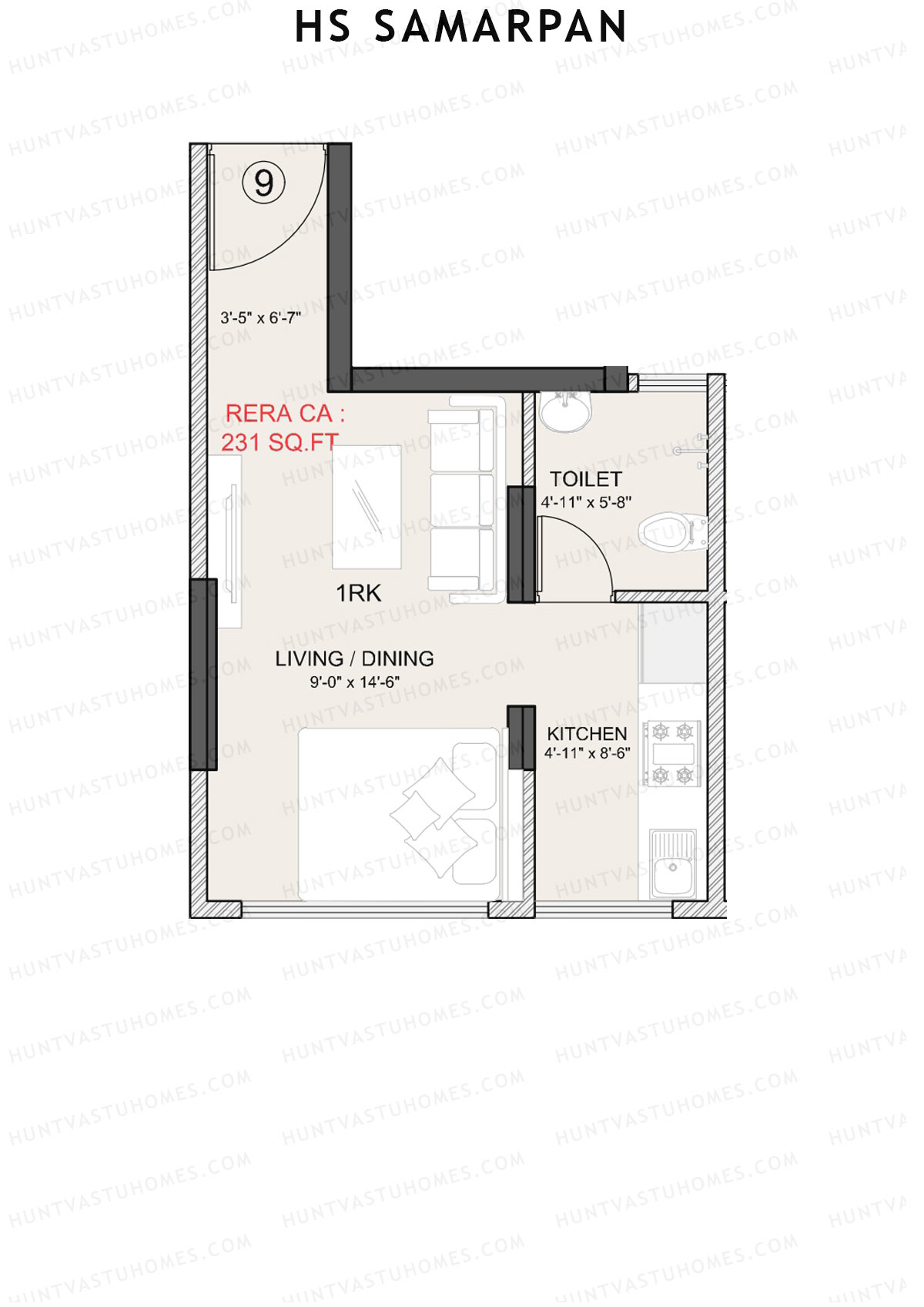 HS Samarpan Tower 1 Unit 9 Floor Plan