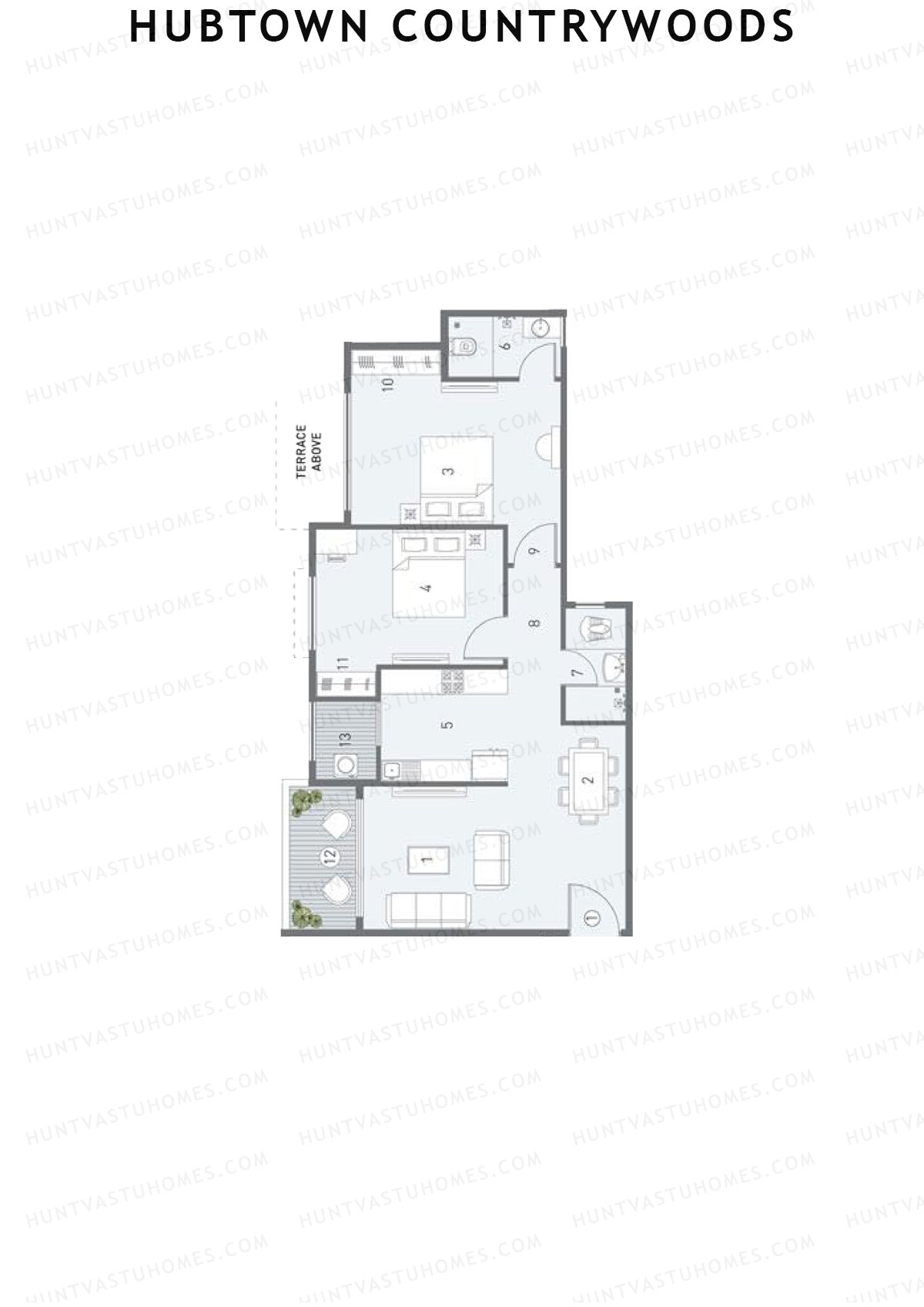 Hubtown Countrywoods Wing G Unit 1 Floor Plan