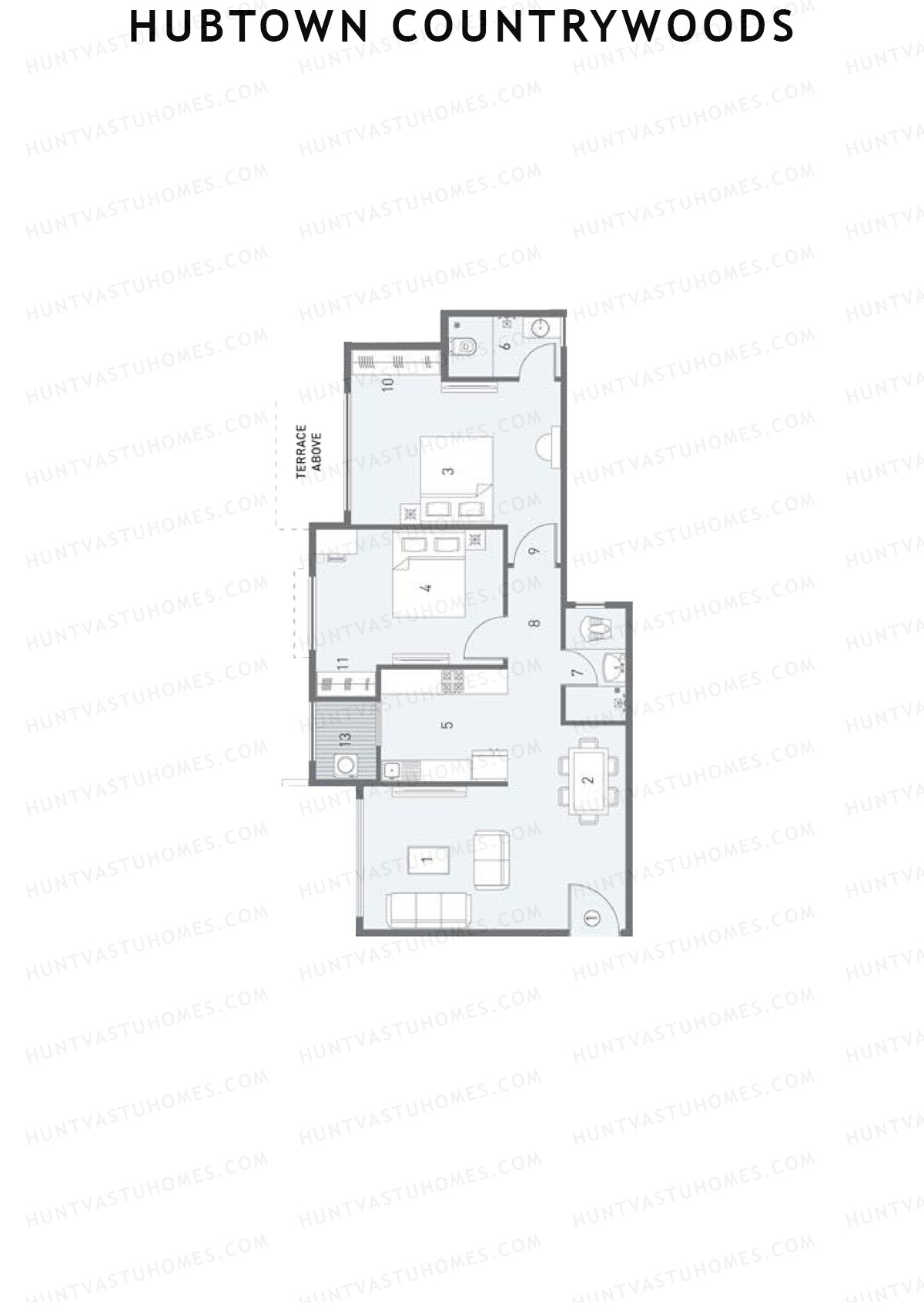 Hubtown Countrywoods Wing G Unit 1 Floor Plan