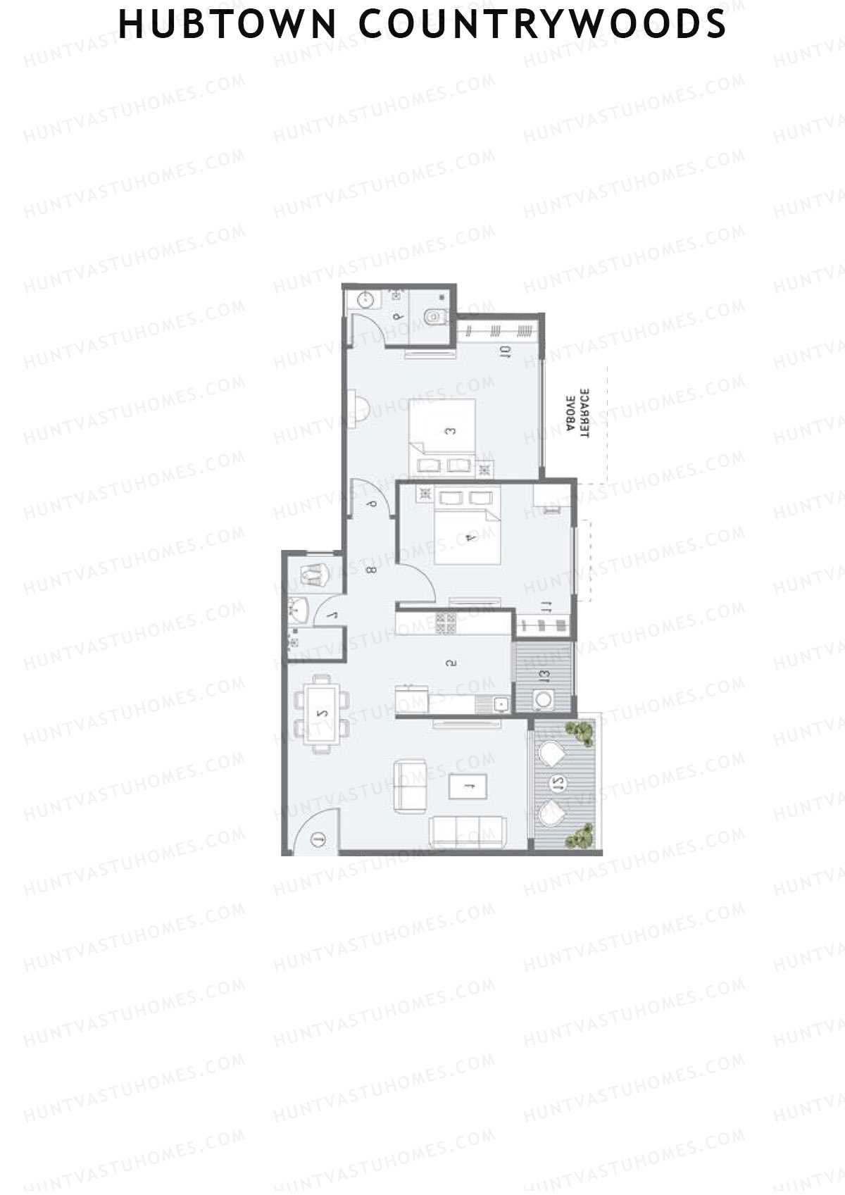 Hubtown Countrywoods Wing G Unit 2 Floor Plan