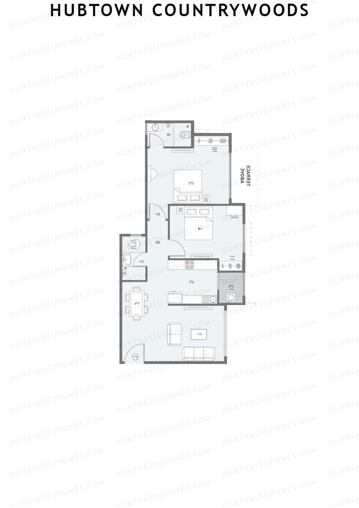 Hubtown Countrywoods Wing G Unit 2 Floor Plan