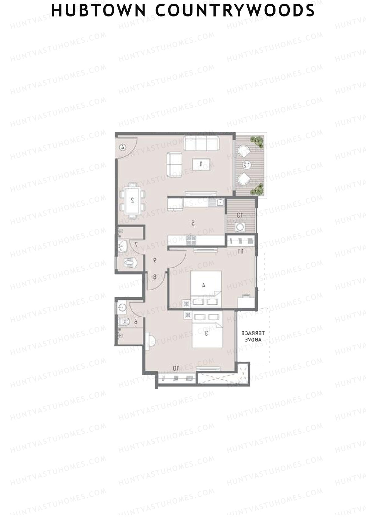 Hubtown Countrywoods Wing G Unit 3 Floor Plan