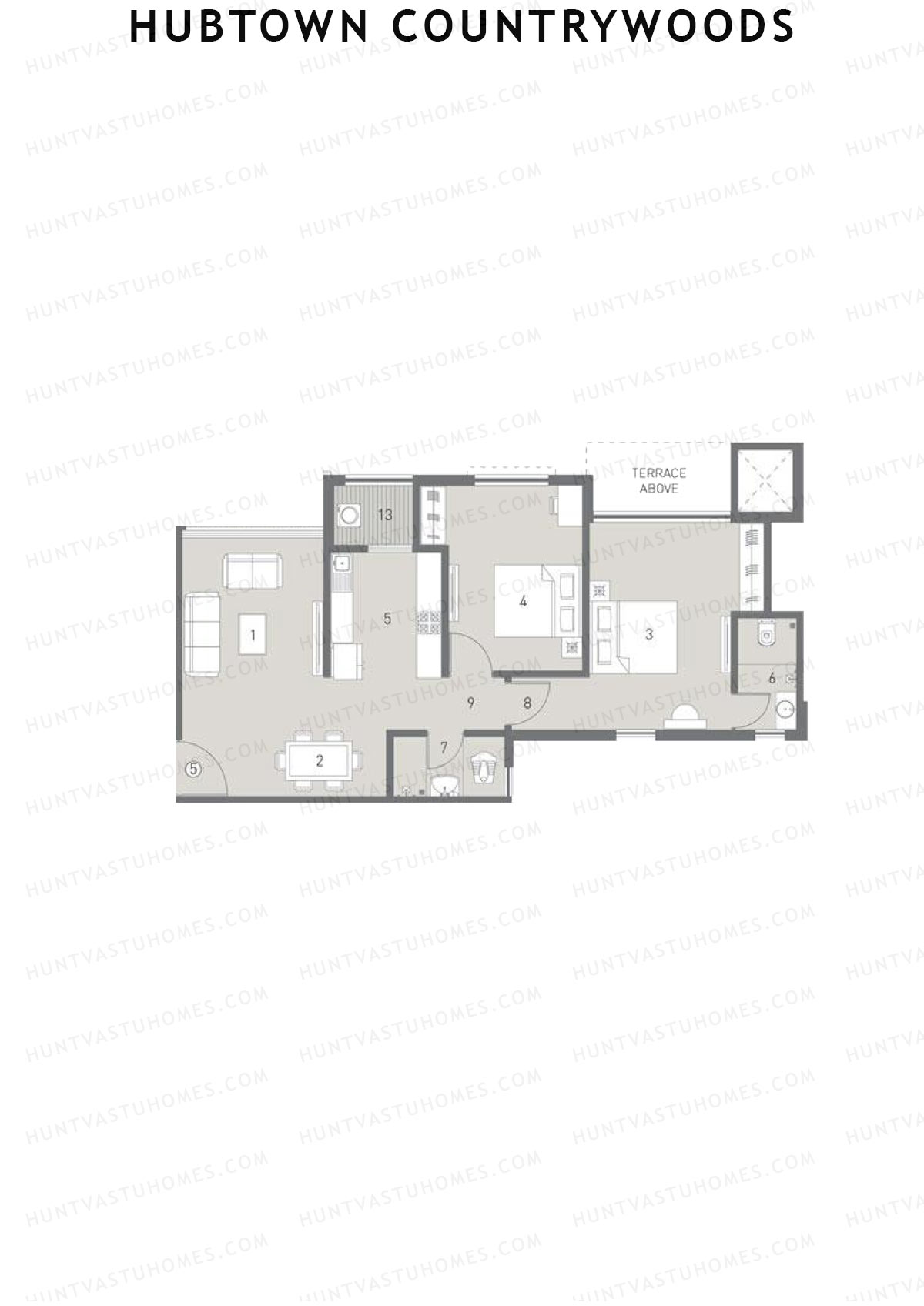 Hubtown Countrywoods Wing P Unit 1 Floor Plan